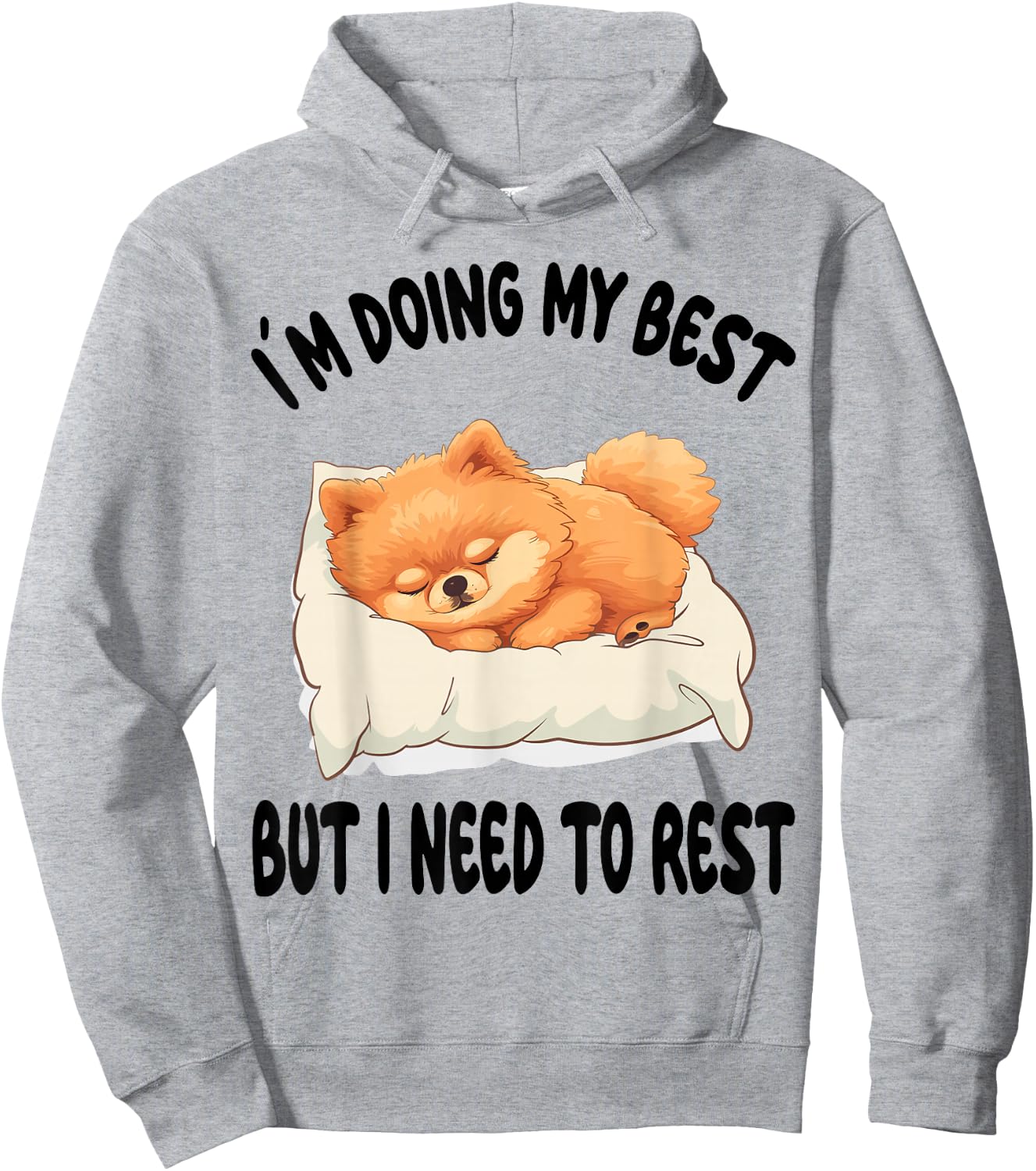 Pomeranian Official Sleepshirt Pajamas Nightgown Hoodie - Hoodie | Ash