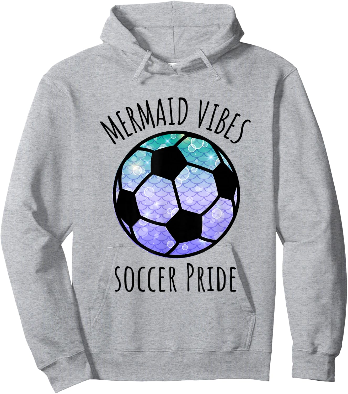 Mermaid Vibes Soccer Girl Fishtail Ocean Team Shell Games Hoodie - Hoodie | Ash
