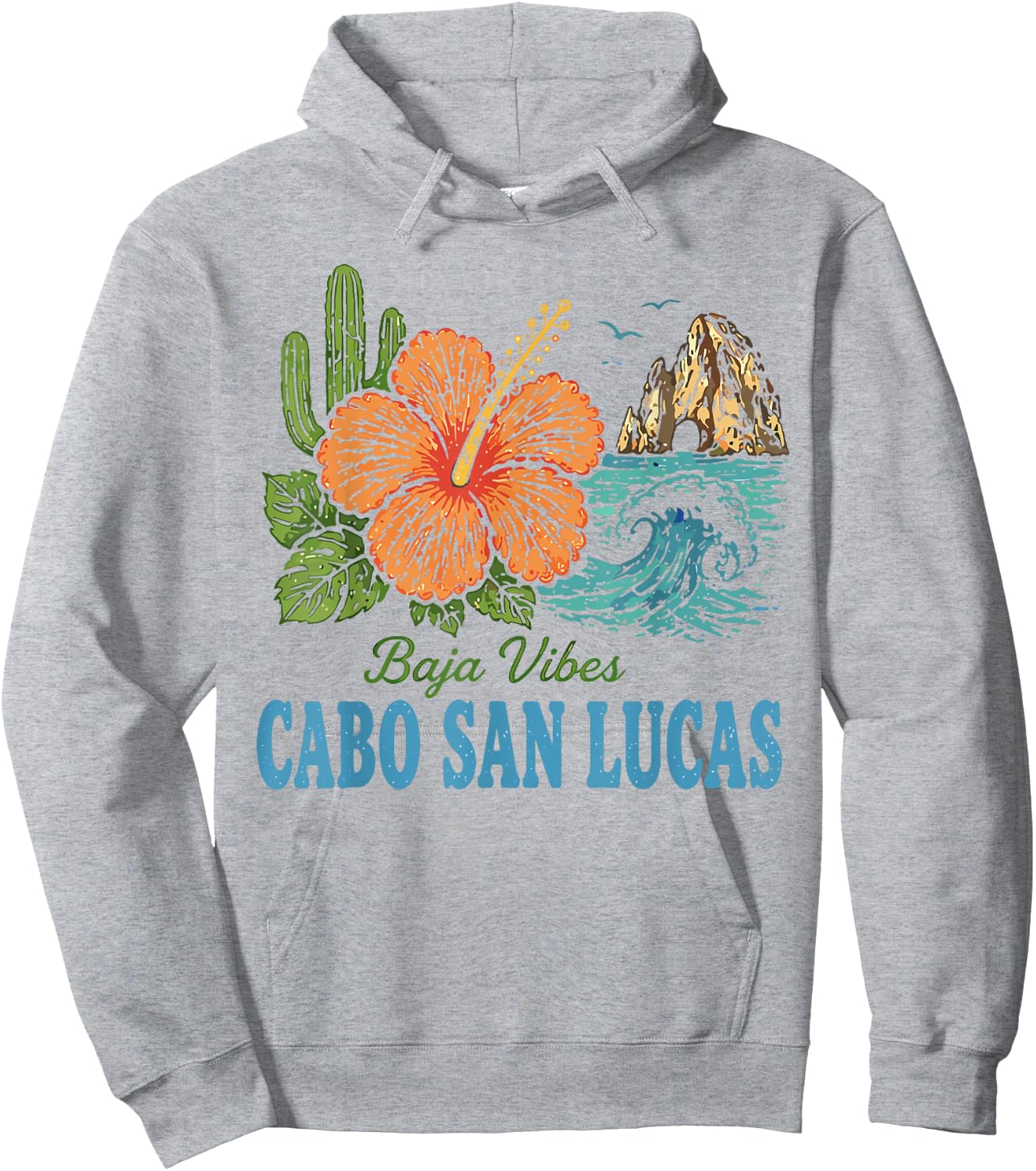 Cabo San Lucas Mexico Retro Vintage Beach Vacation Hoodie - Hoodie | Ash