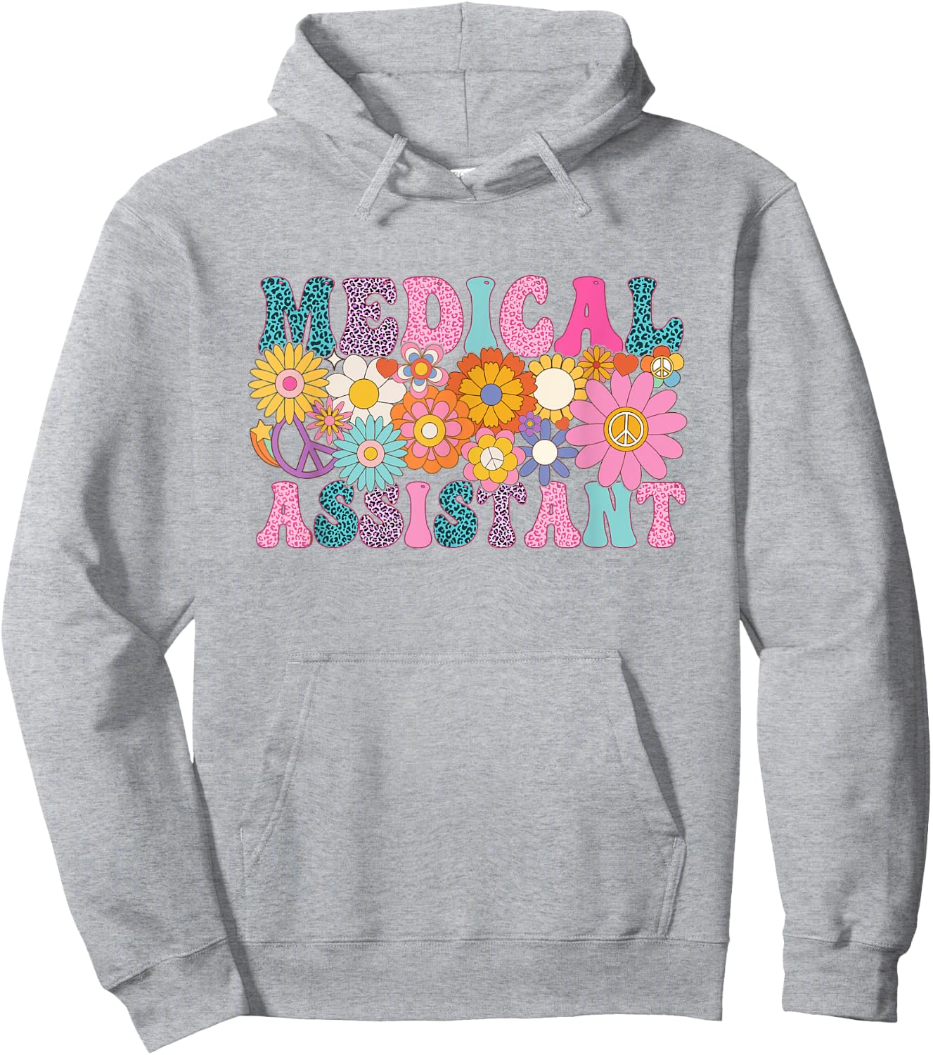 Medical Assistant Week Groovy Leopard Appreciation Day Women Hoodie - Hoodie | Ash