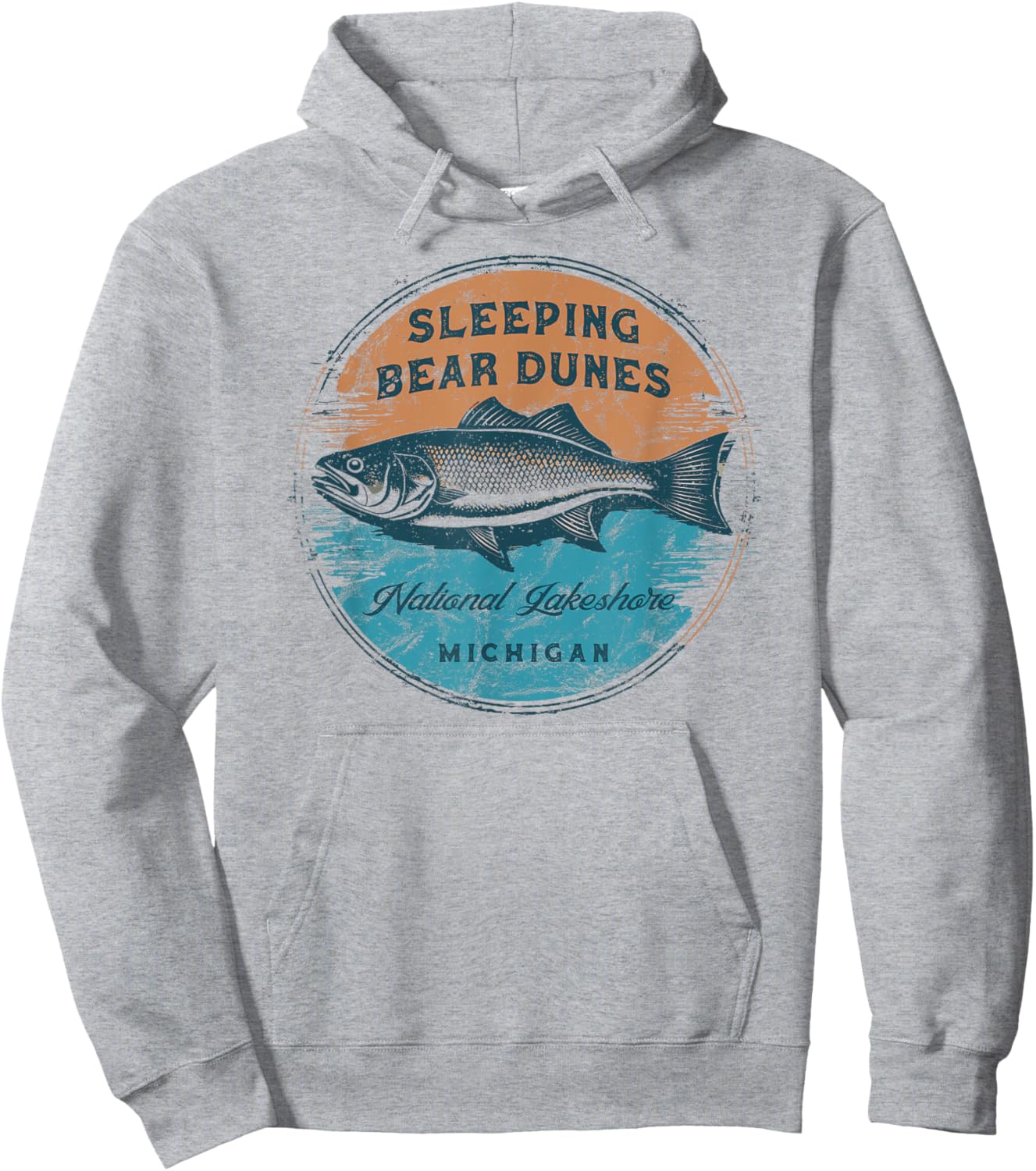 Sleeping Bear Dunes National Lakeshore Michigan Vintage Hoodie - Hoodie | Ash
