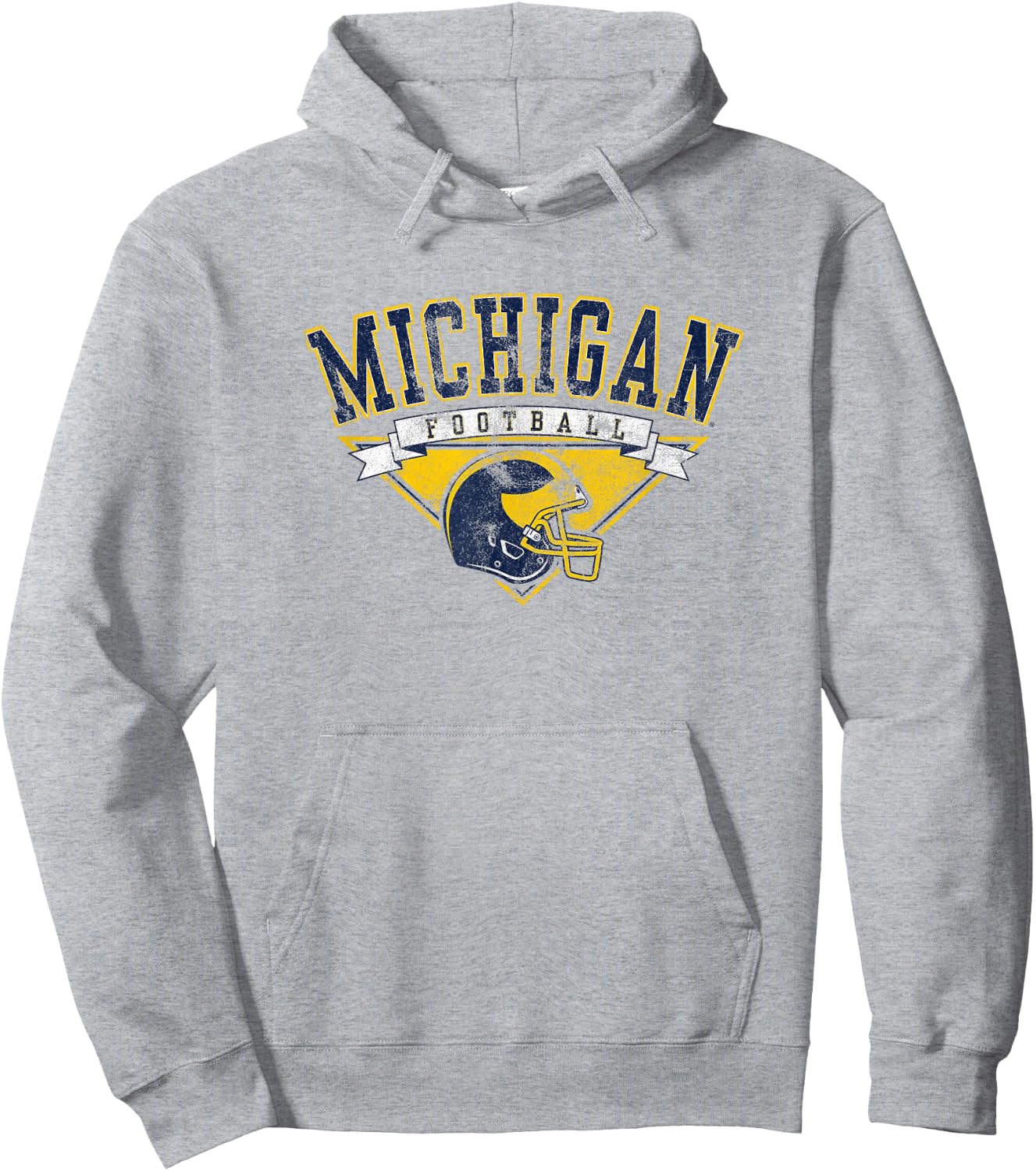 University of Michigan Wolverines U of M Football Helmet Hoodie - Hoodie | Ash