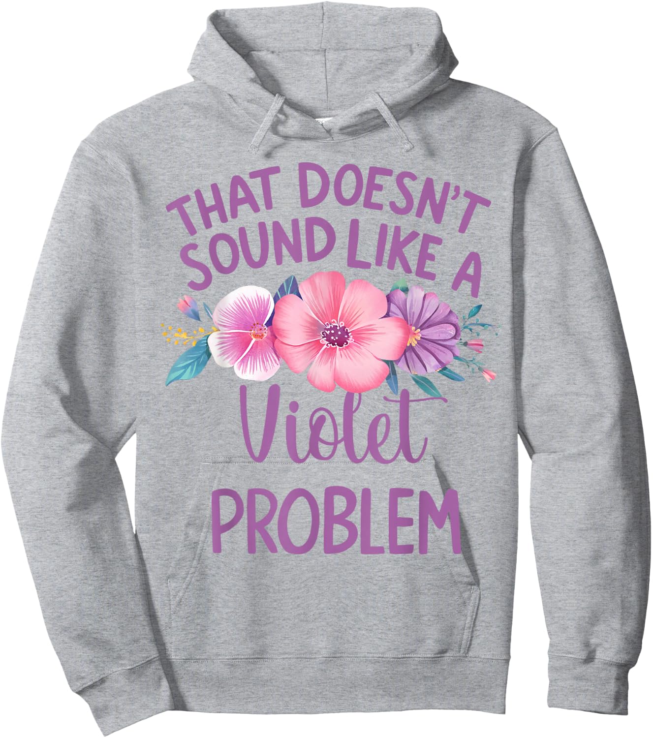 Violet Personalized Cute Flower Girls Violet Name Hoodie - Hoodie | Ash