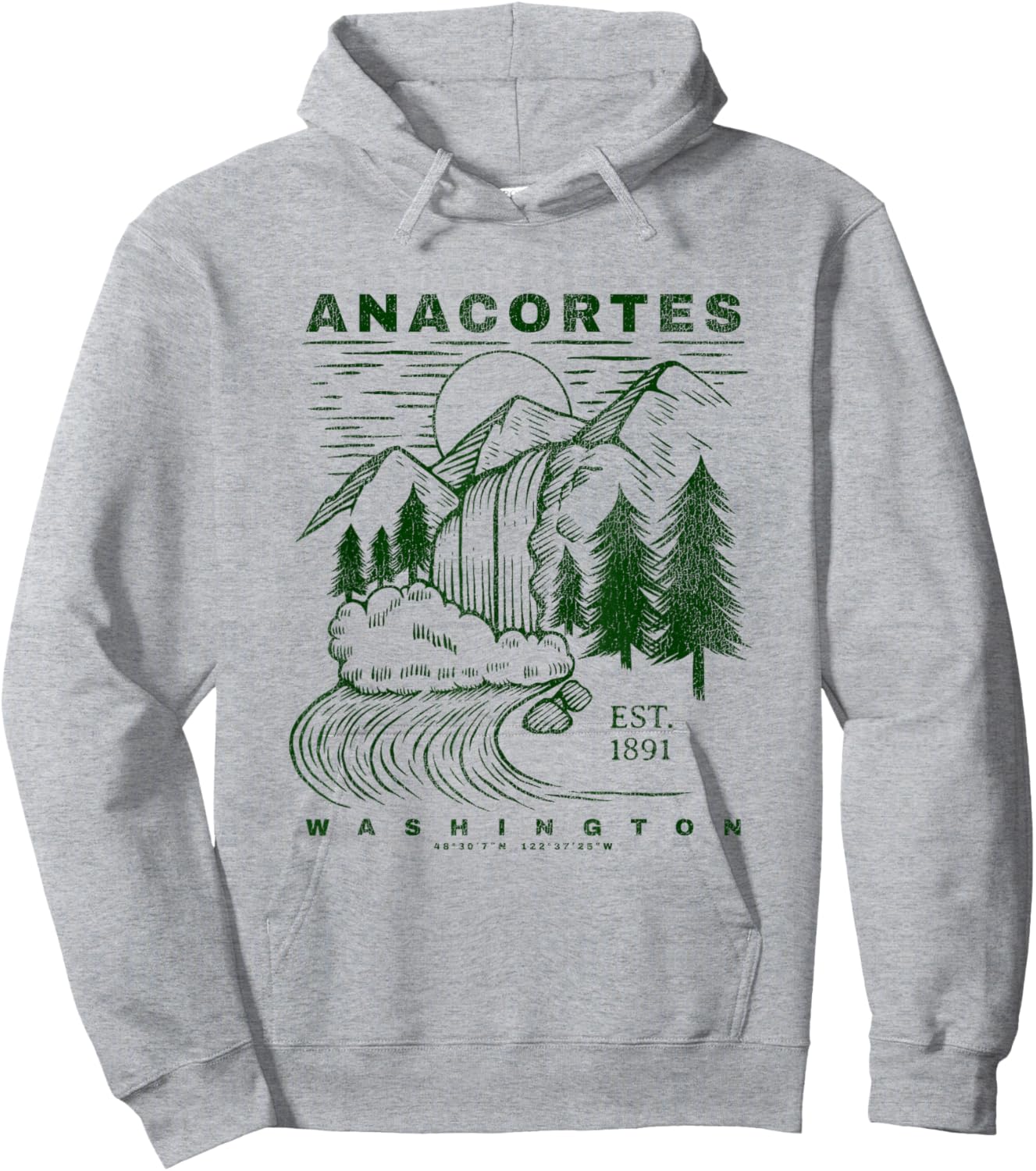 Anacortes Washington Neat Travel Souvenir Rustic Anacortes Hoodie - Hoodie | Ash