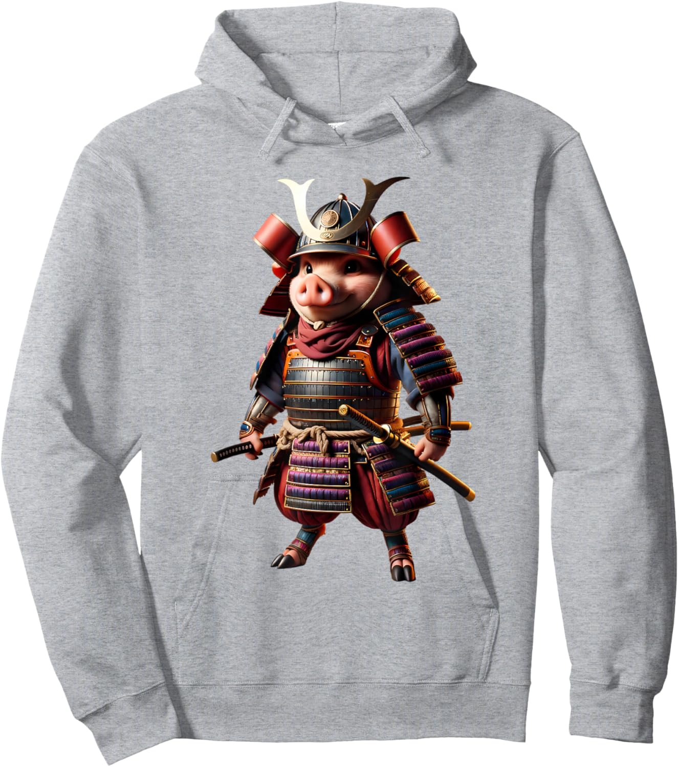 Samurai Pig Japanese Anime Halloween Costume Hoodie - Hoodie | Ash