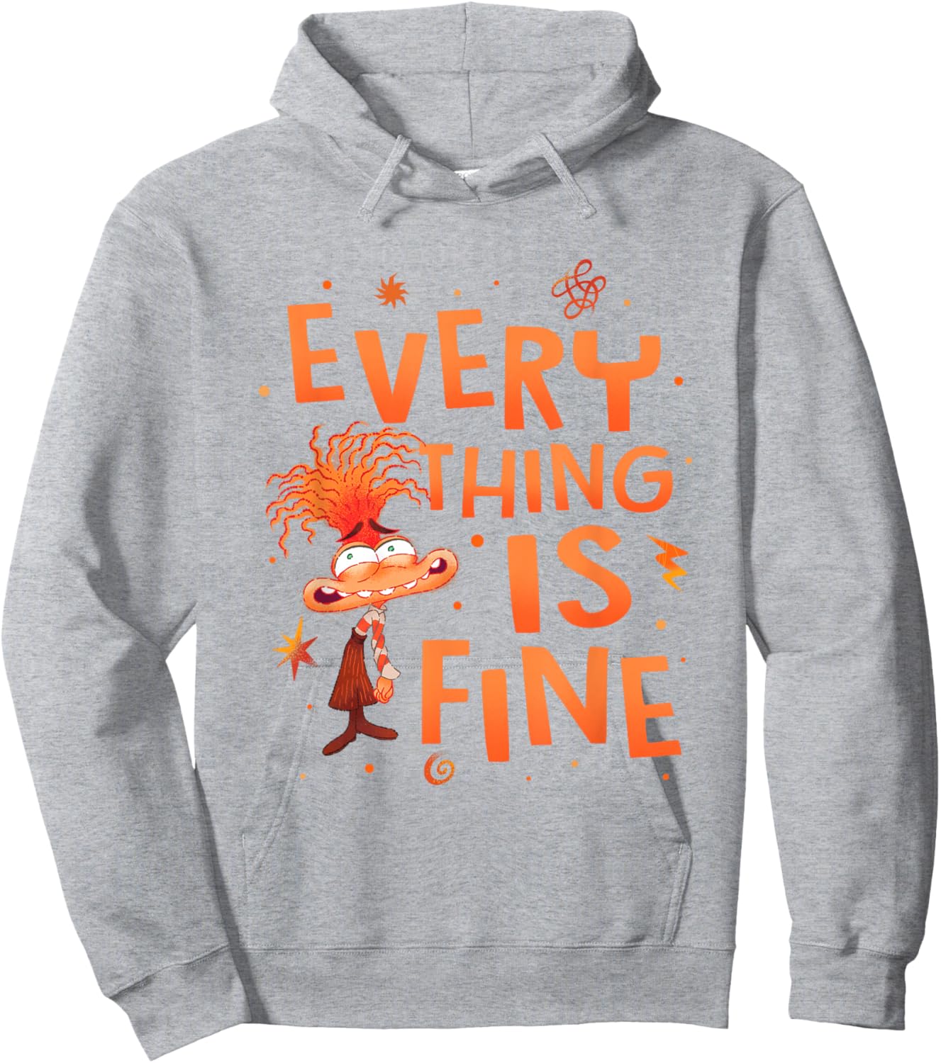 Disney Pixar Inside Out 2 Everything Is Fine Anxiety Logo Hoodie - Hoodie | Ash