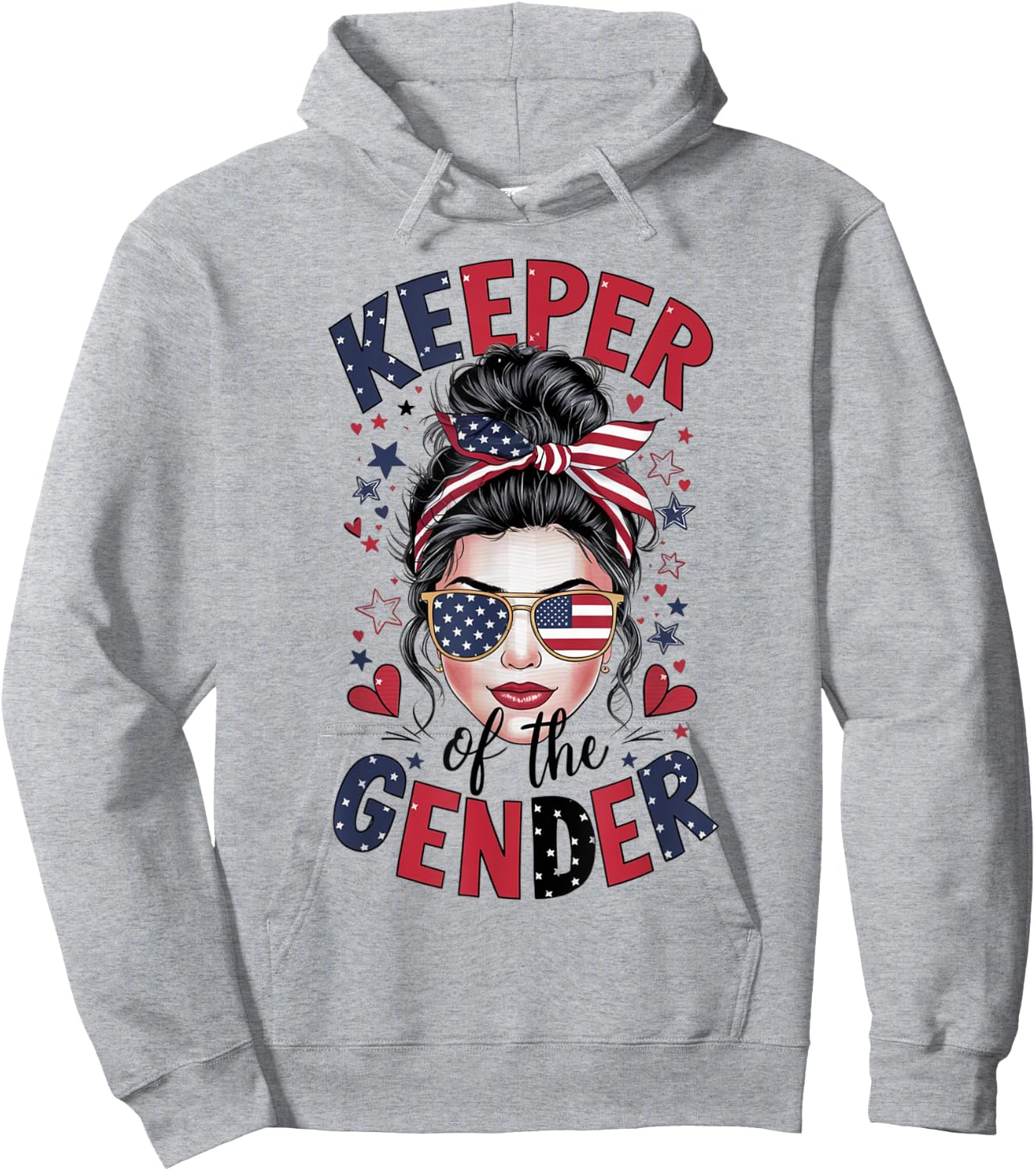 Keeper of the Gender Moms Fourth 4th of july Gender Reveal Men Hoodie - Hoodie | Ash
