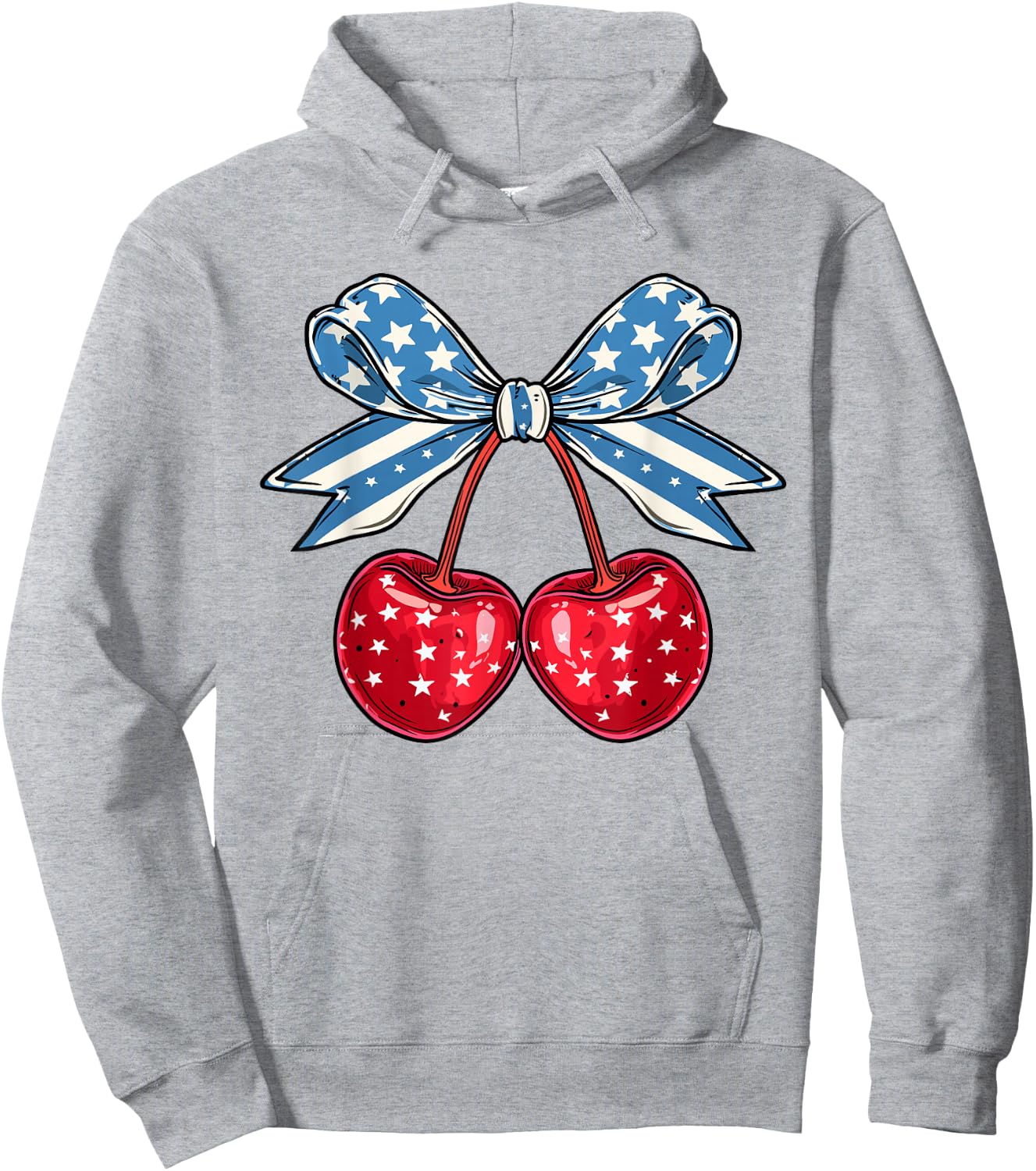 Funny Cherry Coquette 4th Of July Fourth July American Women Kids Men Hoodie - Hoodie | Ash