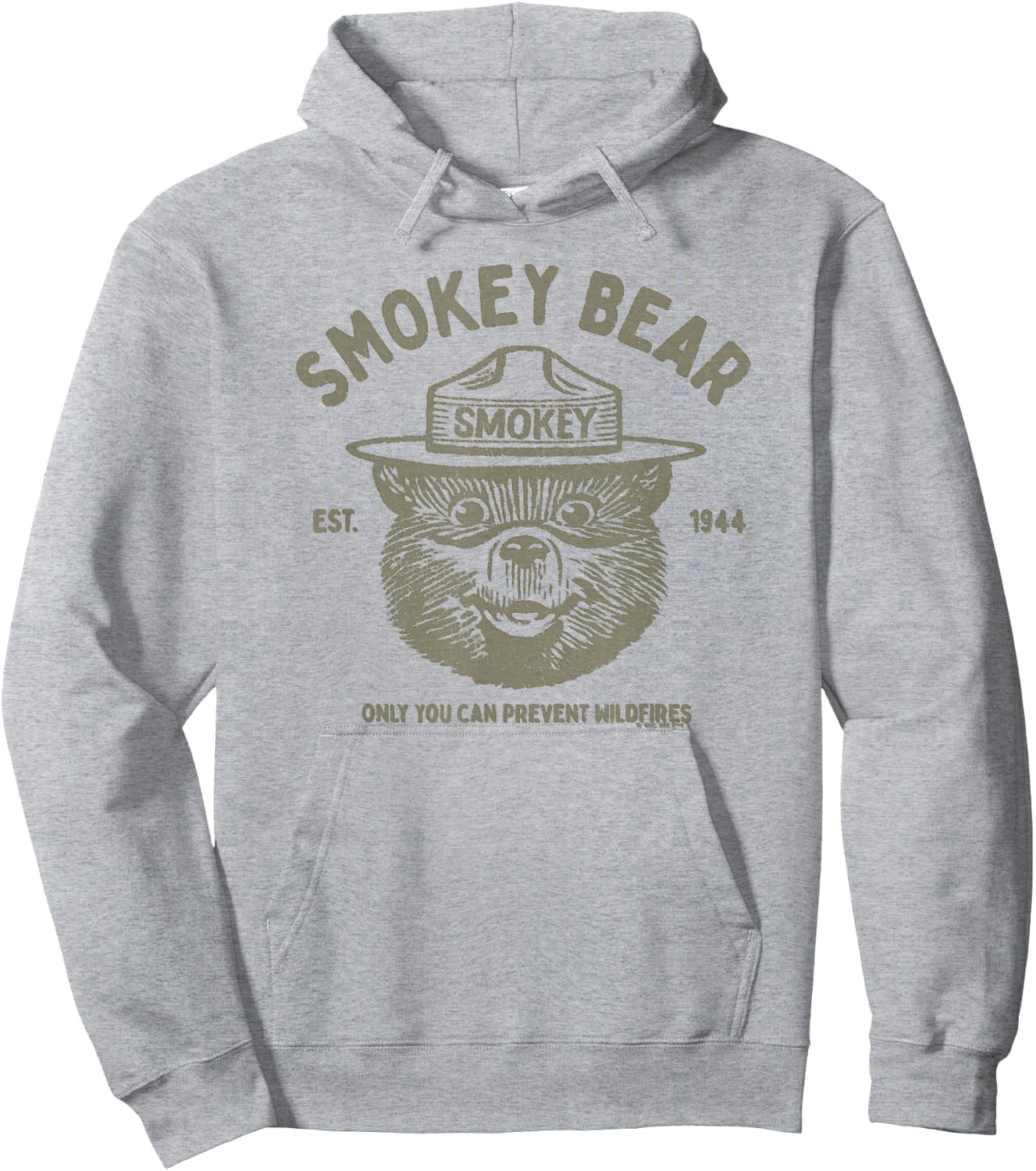 Vintage Smokey Bear Logo Only You Can Prevent Wildfires Hoodie - Hoodie | Ash