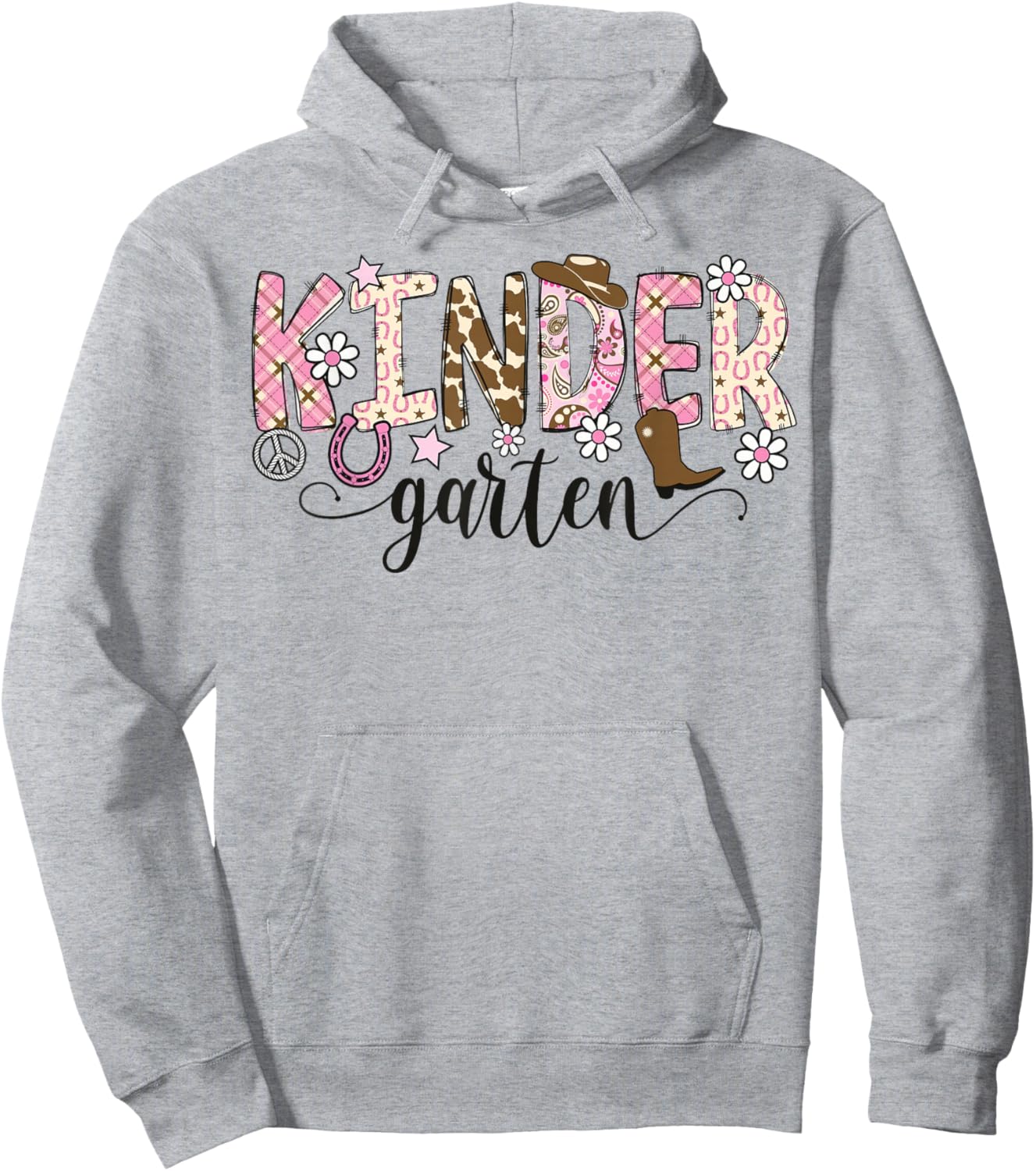 Kindergarten Western Cowgirl Teacher Back To School Hoodie - Hoodie | Ash