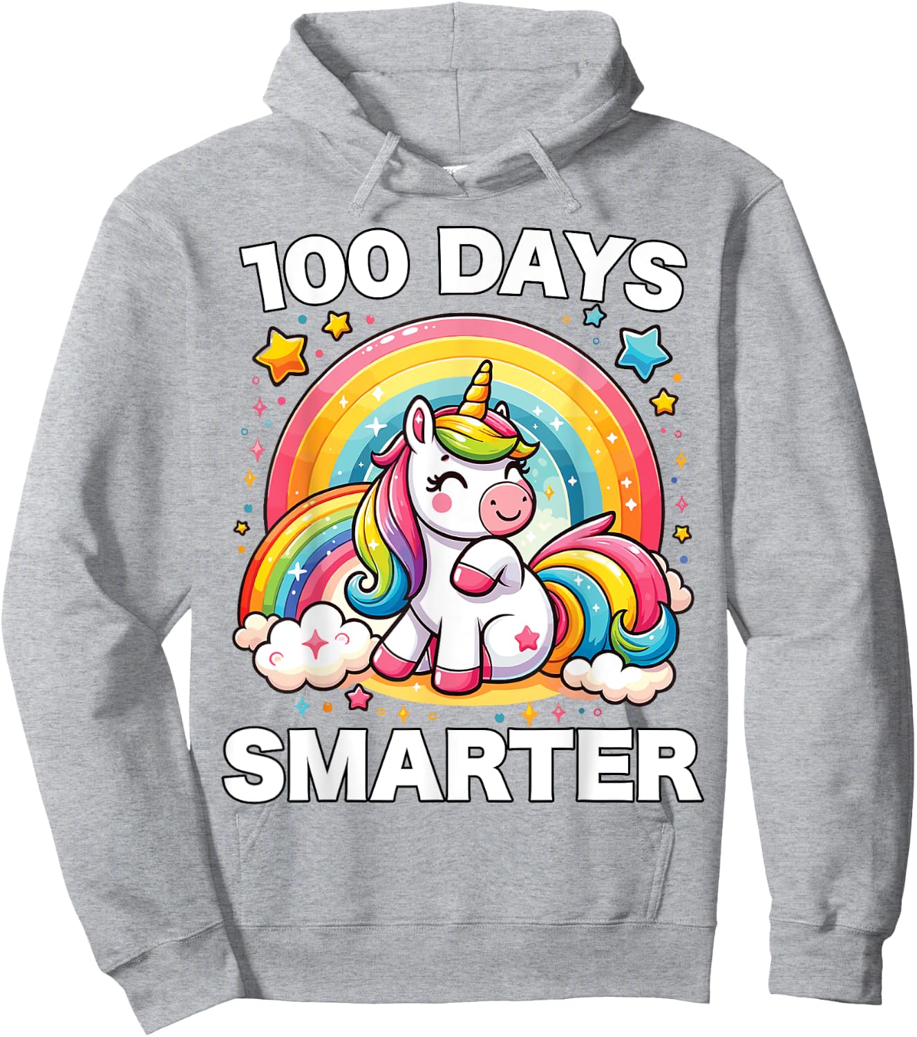 100 Days of School Unicorn Girls Teacher 100th Day of School Hoodie - Hoodie | Ash