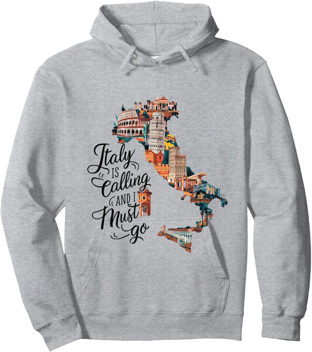 Italy is Calling and I Must Go - Italy Vacation Travel Hoodie - Hoodie | Ash