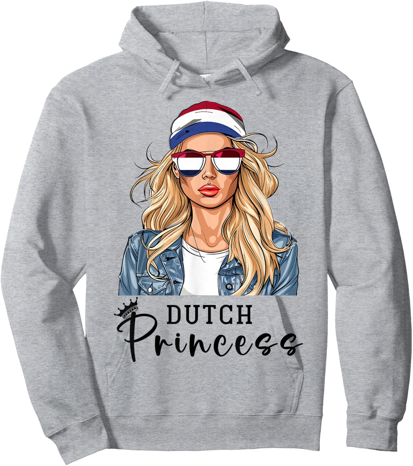 Dutch Flag Souvenirs Woman Princess Products Netherlands Hoodie - Hoodie | Ash