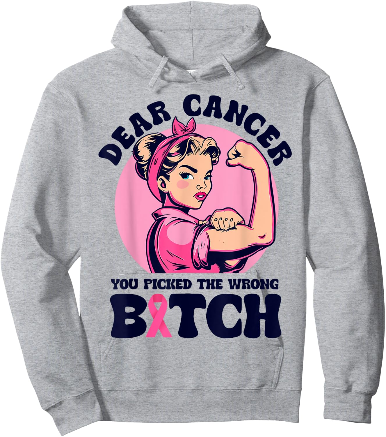 Cancer You Picked The Wrong Bitch Cute Cancer Treatment Hoodie - Hoodie | Ash