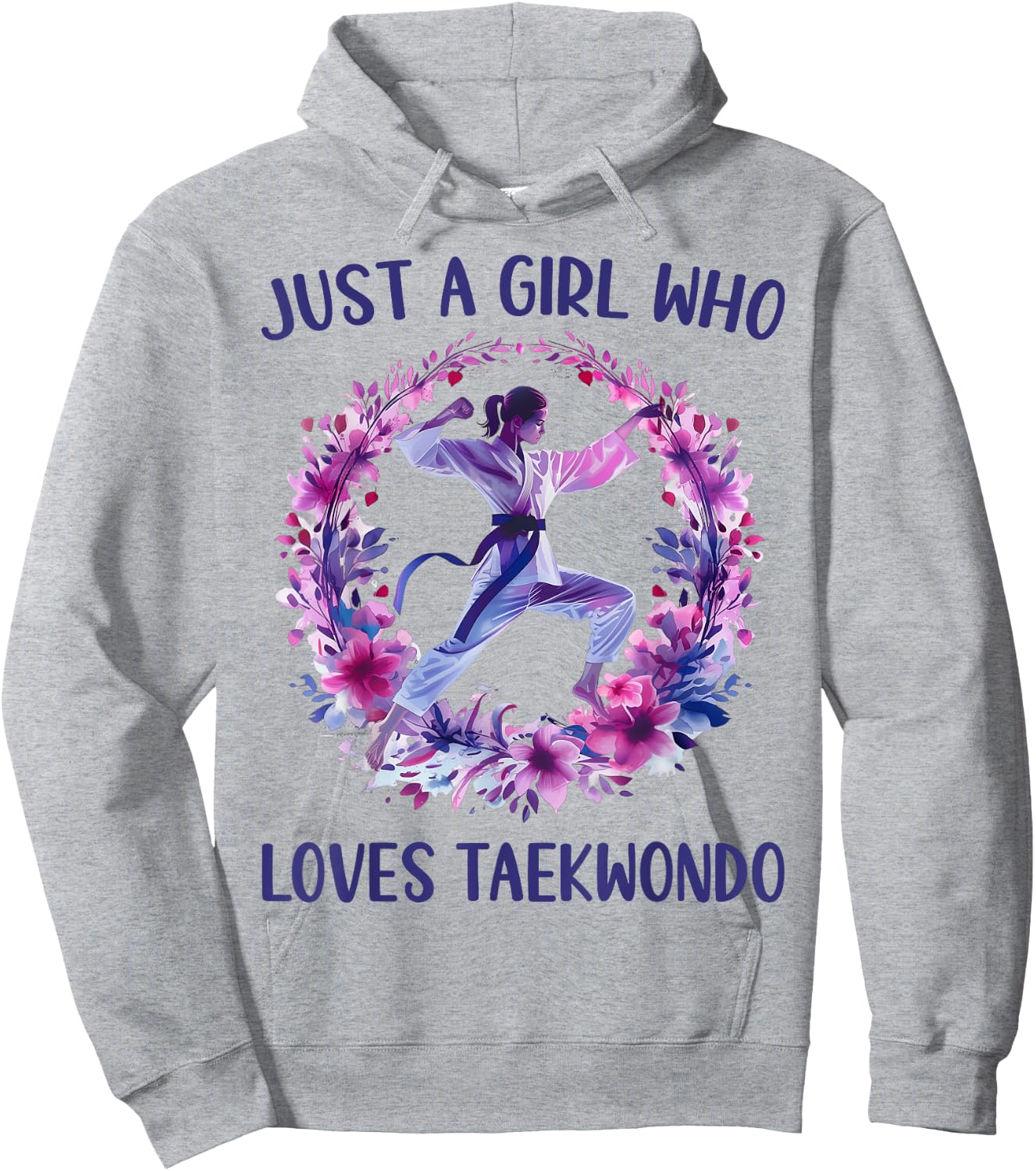 Just A Girl Who Loves Taekwondo Cute Taekwondo Lovers Gift Hoodie - Hoodie | Ash