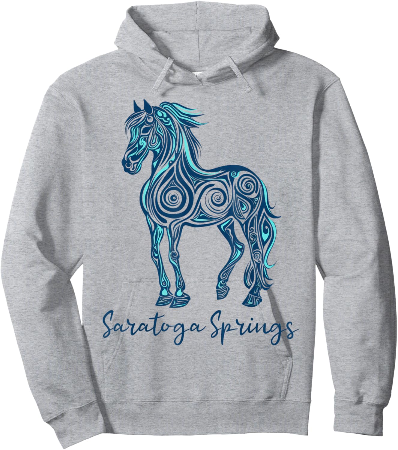 Saratoga Spring New York NY | Horse Race Hoodie - Hoodie | Ash