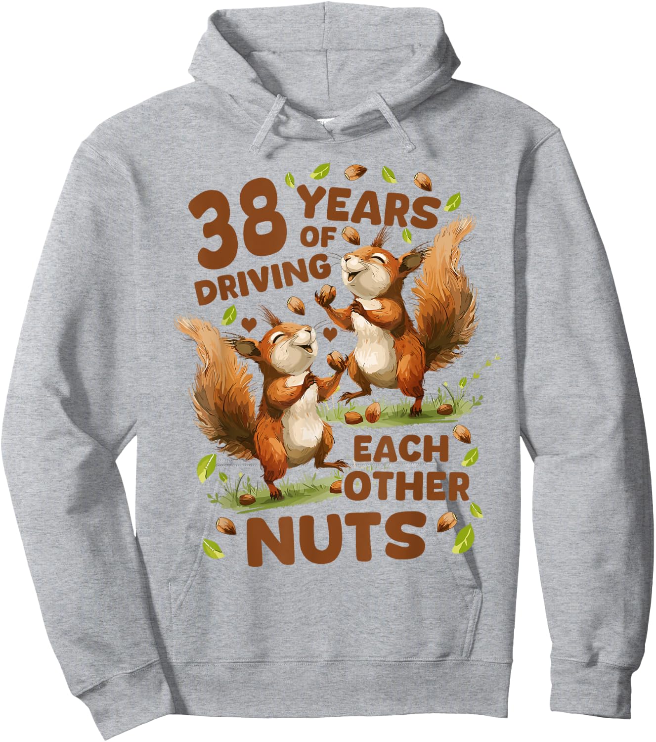 38 Years Of Driving Each Other Nuts 38th Wedding Anniversary Hoodie - Hoodie | Ash