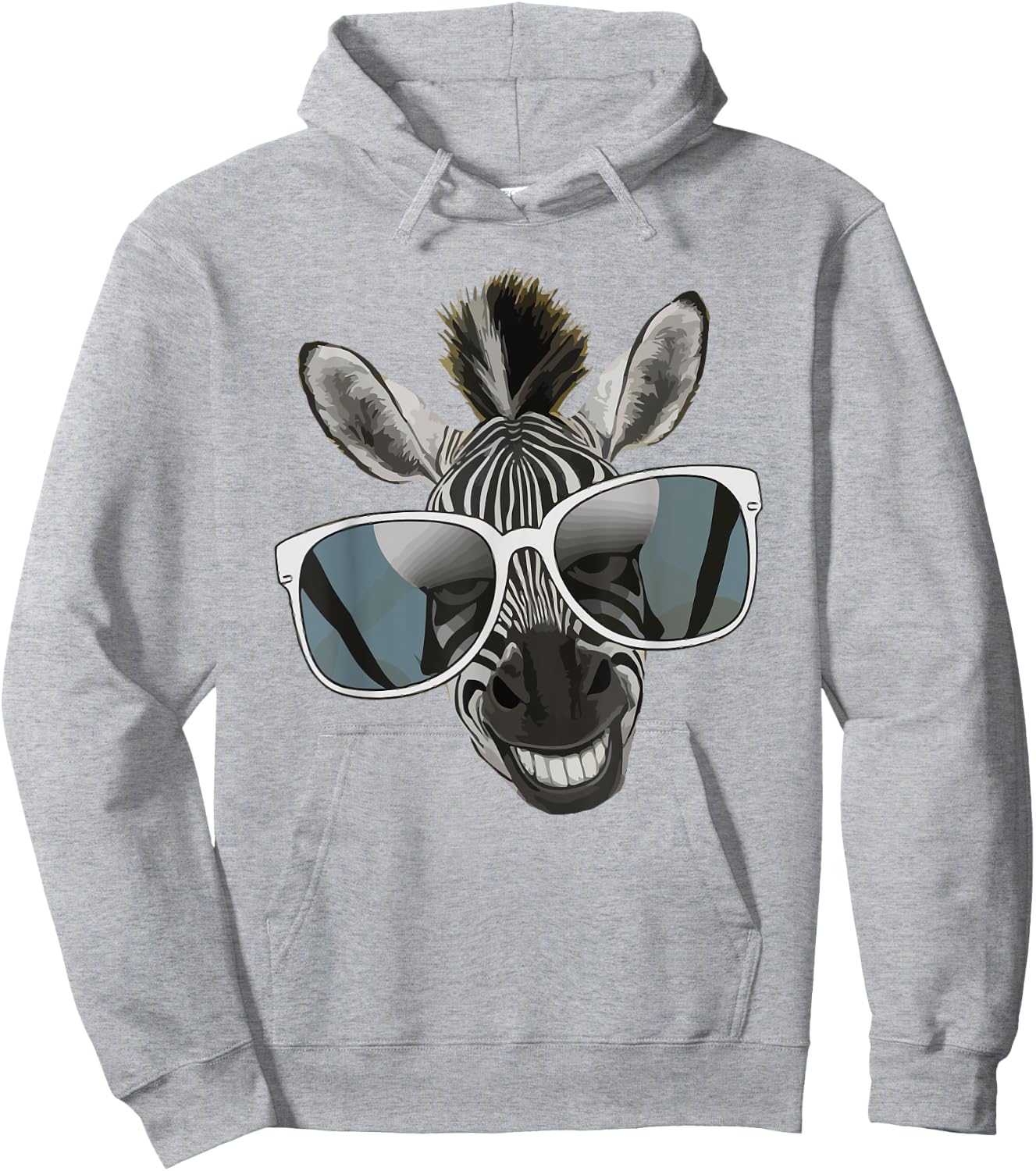 Funny Zebra with Sunglasses Hoodie - Hoodie | Ash