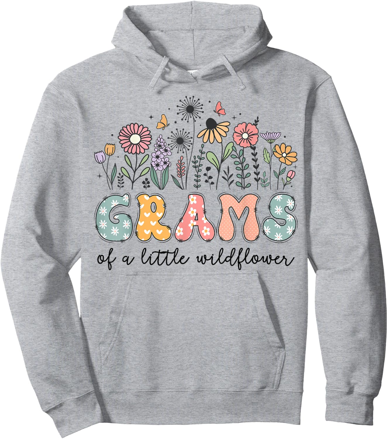 Grams Of The Little Wildflower Baby Birthday Party Hoodie - Hoodie | Ash