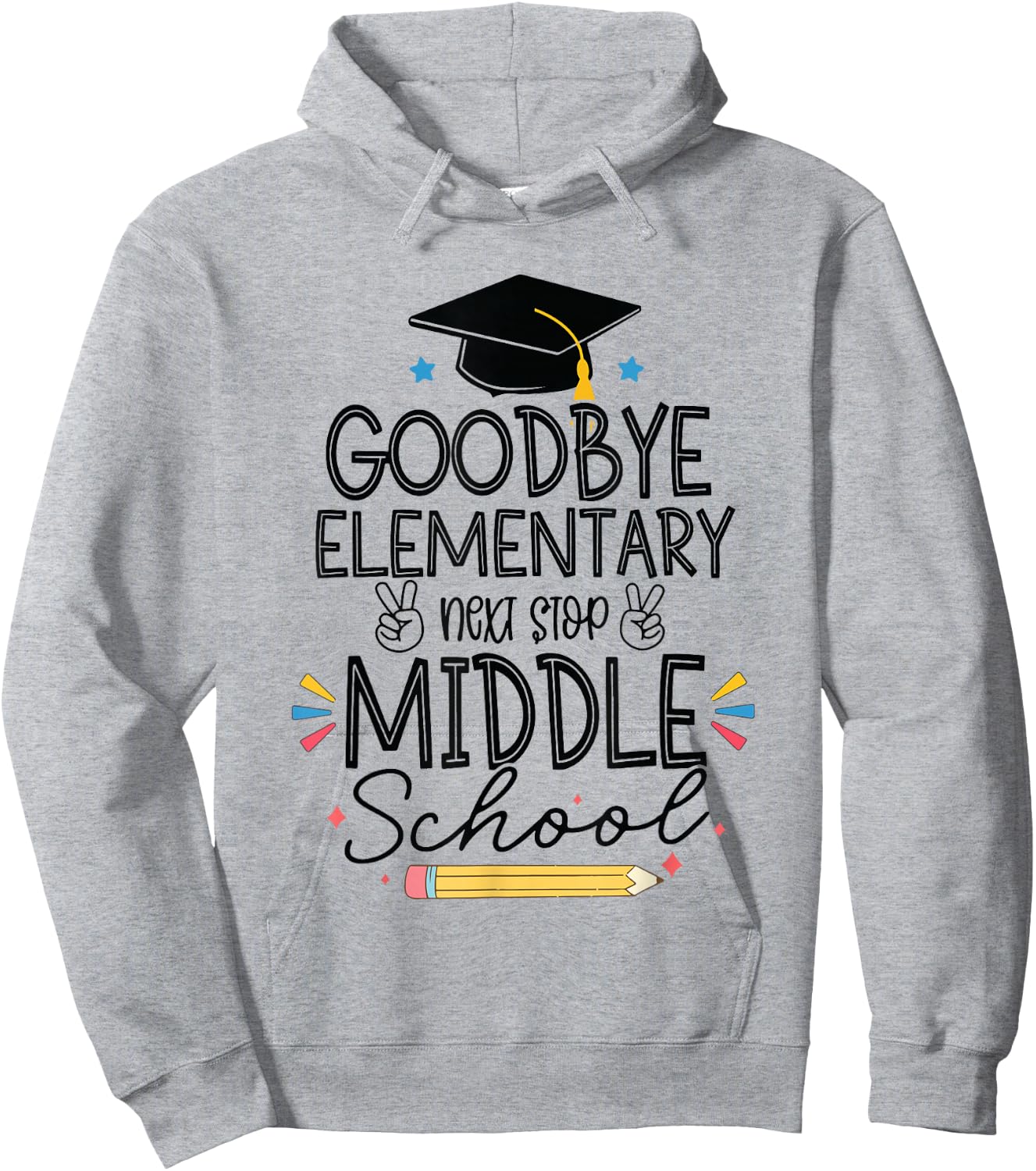 Groovy Goodbye Elementary Next Stop Middle School Graduation Hoodie - Hoodie | Ash