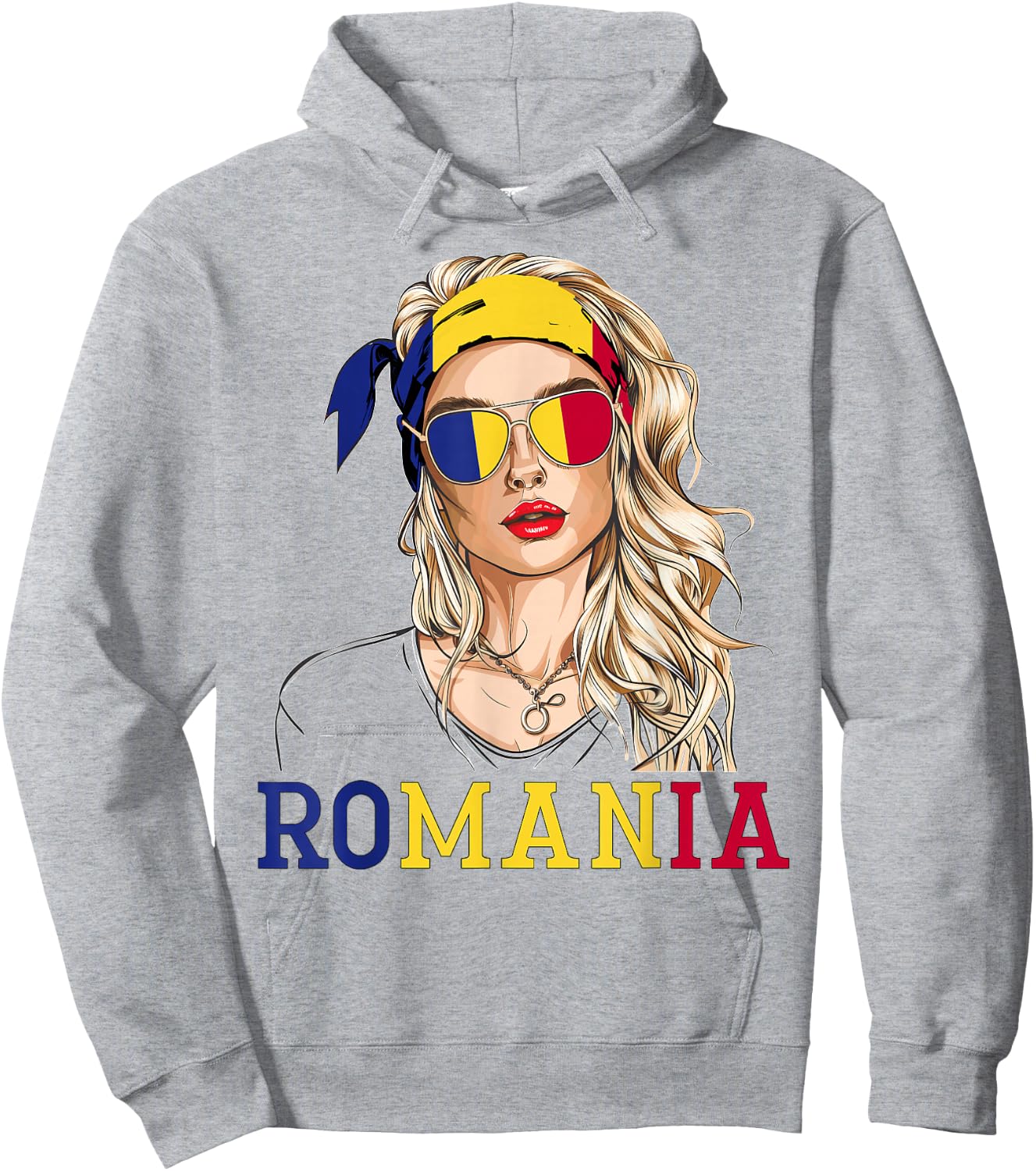 Romanian Flag Outfit for Woman Products Uniform Romania Hoodie - Hoodie | Ash