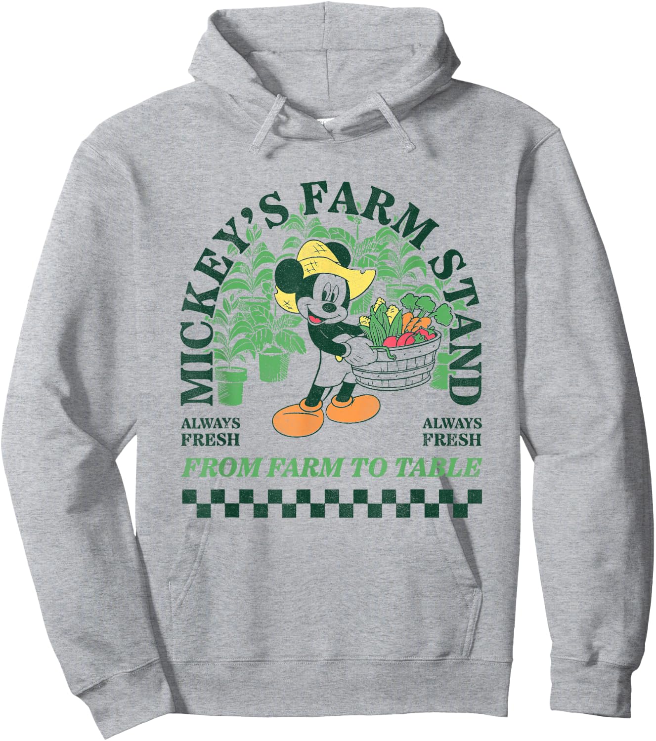 Disney Mickey And Friends Mickey's Farm Stand Retro Big Logo Hoodie - Hoodie | Ash