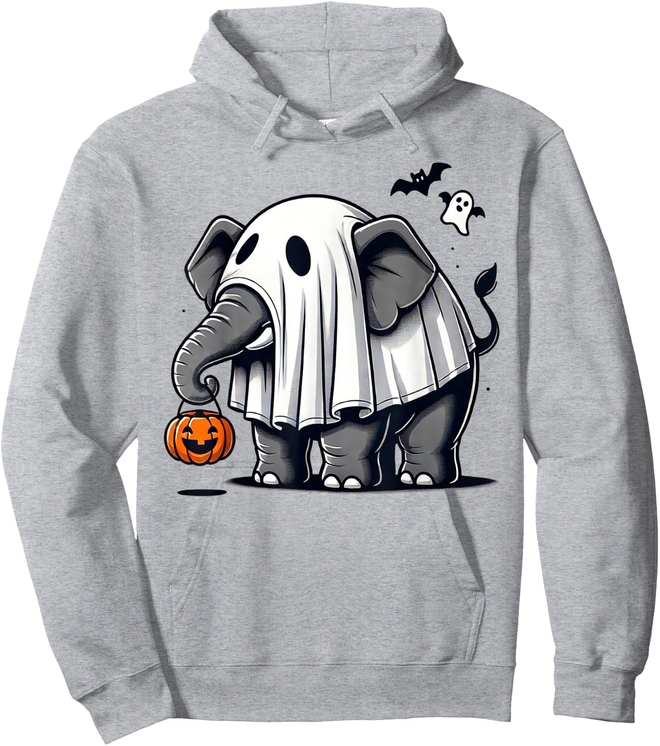 Funny Elephant Halloween Costume Ghost Trick Or Treat Hoodie - Hoodie | Ash