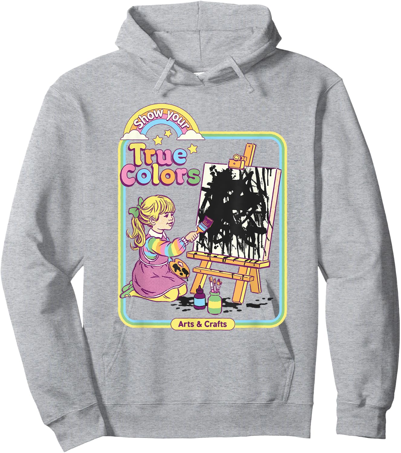 Steven Rhodes Show Your True Colors Arts & Crafts Dark Humor Hoodie - Hoodie | Ash