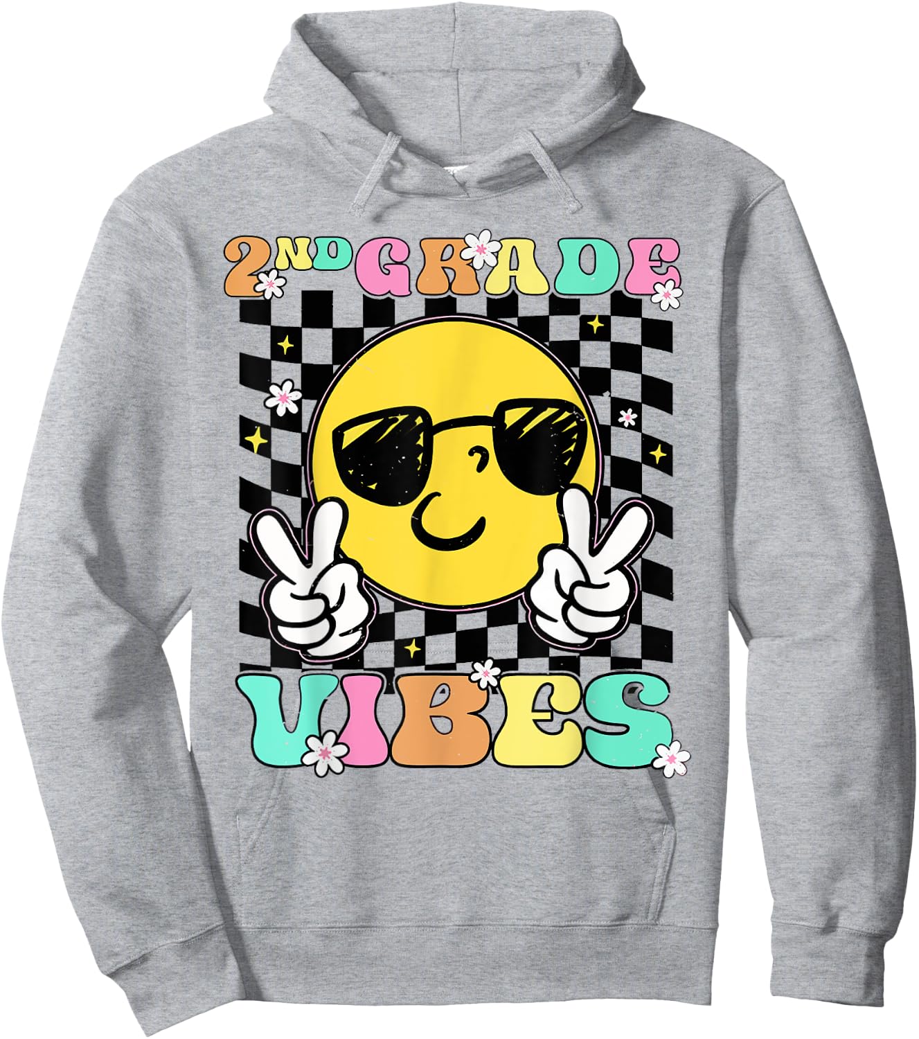 Girls 2nd Grade Vibes Back To School Second Grade Hoodie - Hoodie | Ash