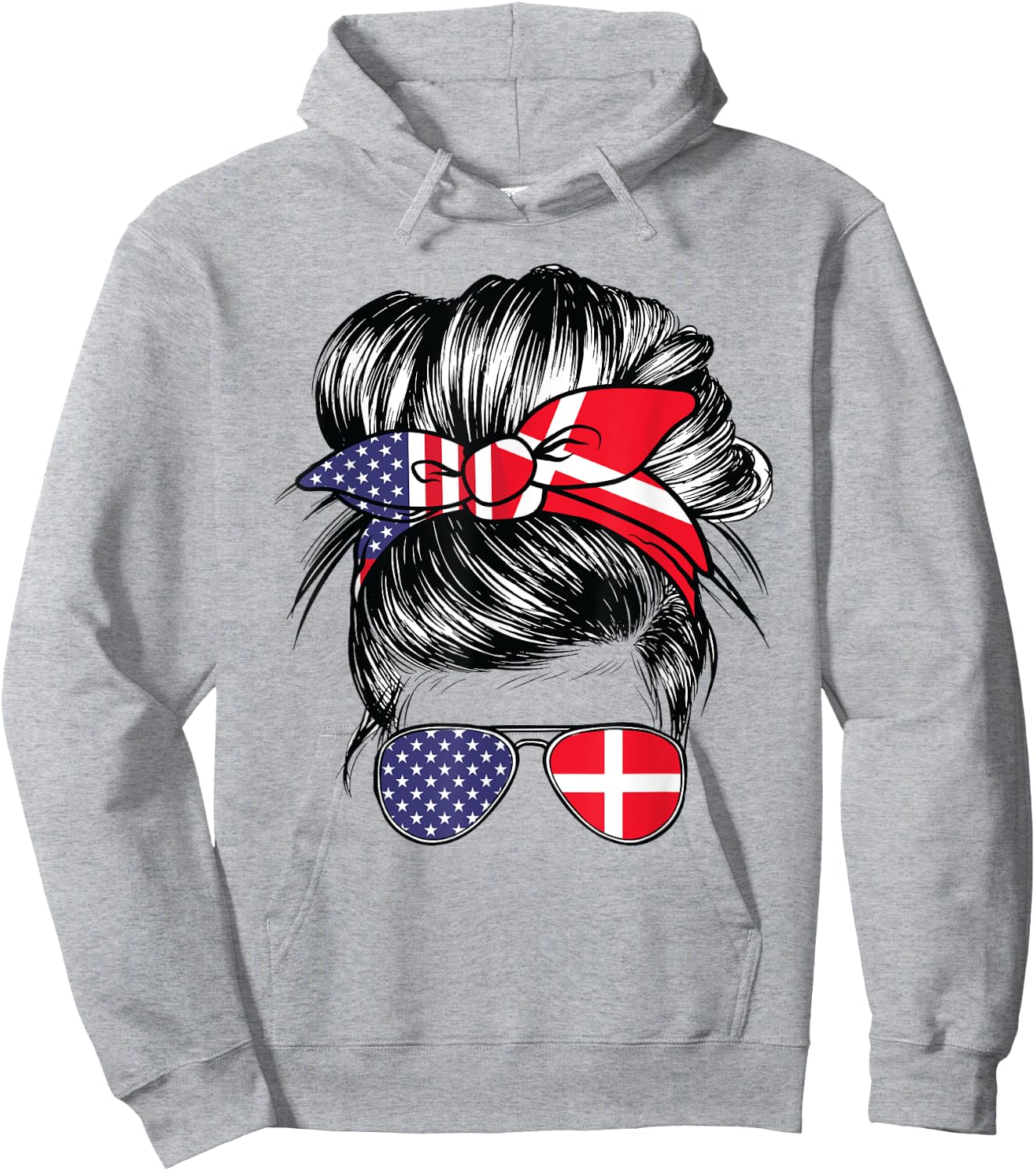 Denmark Flag American Women Girl USA Heritage Danish Hoodie - Hoodie | Ash