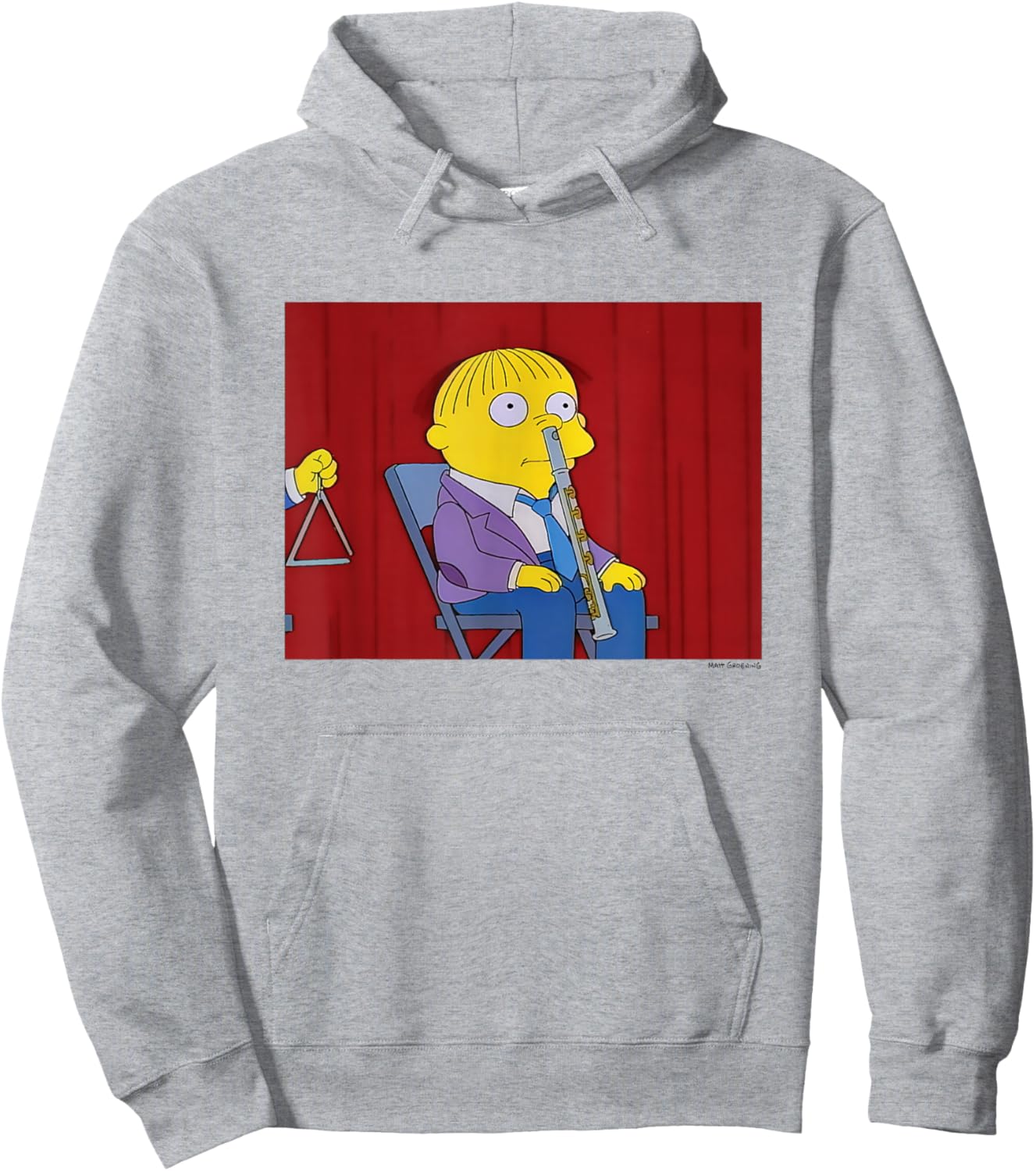 The Simpsons Iconic Scene Ralph Musician Big Chest Logo Hoodie - Hoodie | Ash