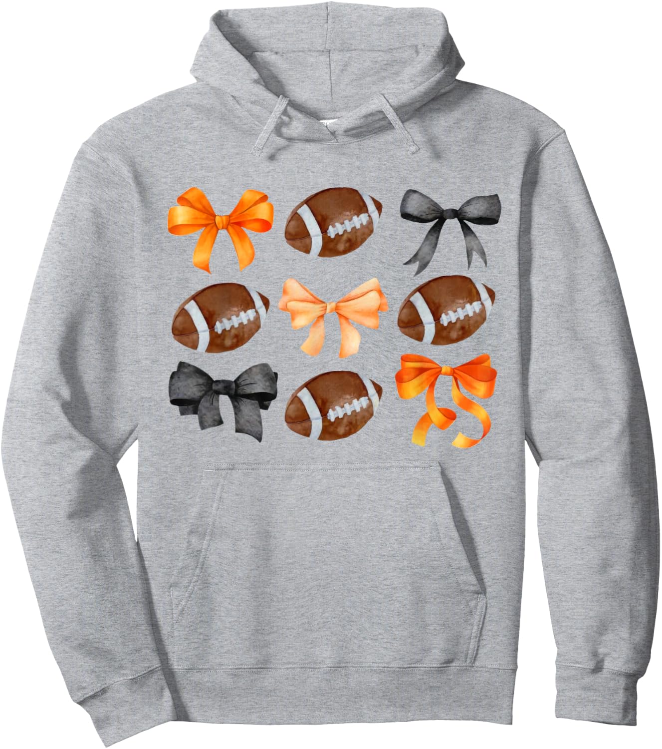 Coquette Football Bow Football Mom Game Day Women Girls Kids Hoodie - Hoodie | Ash