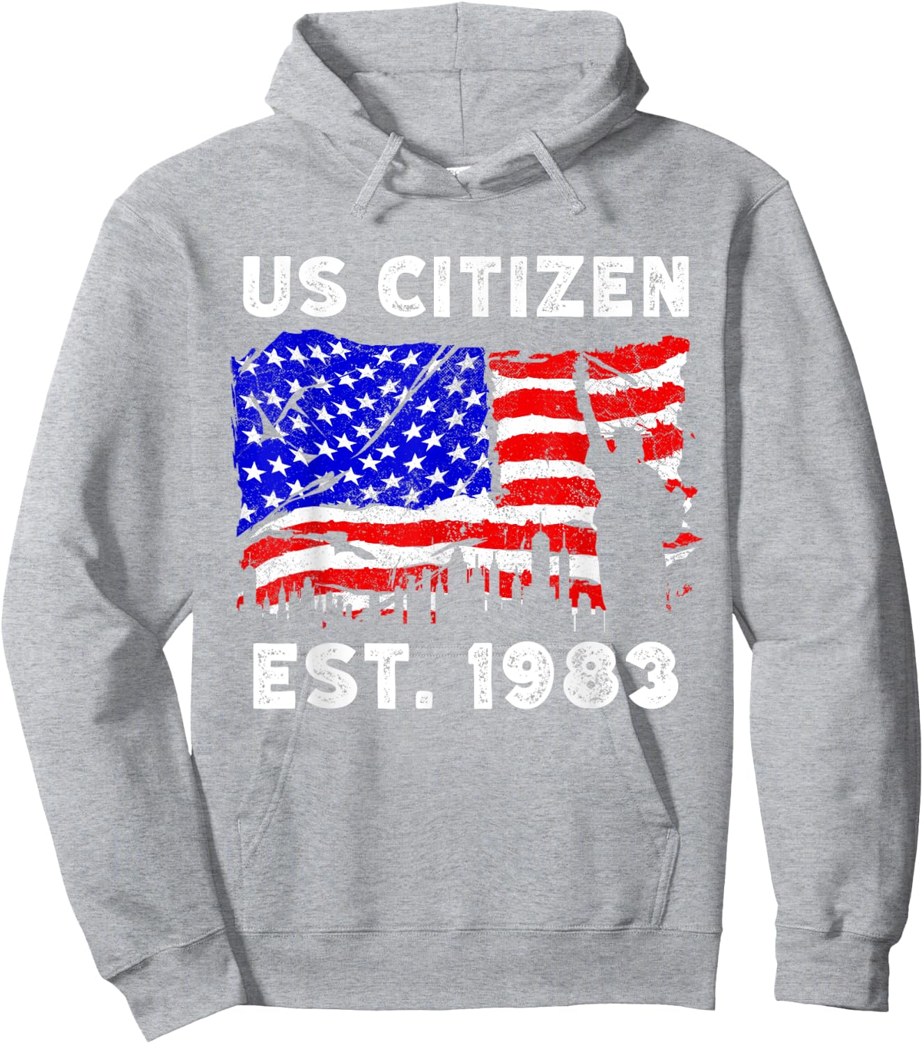 Proud US Citizen Est. Since 1983 For New American USA Hoodie - Hoodie | Ash