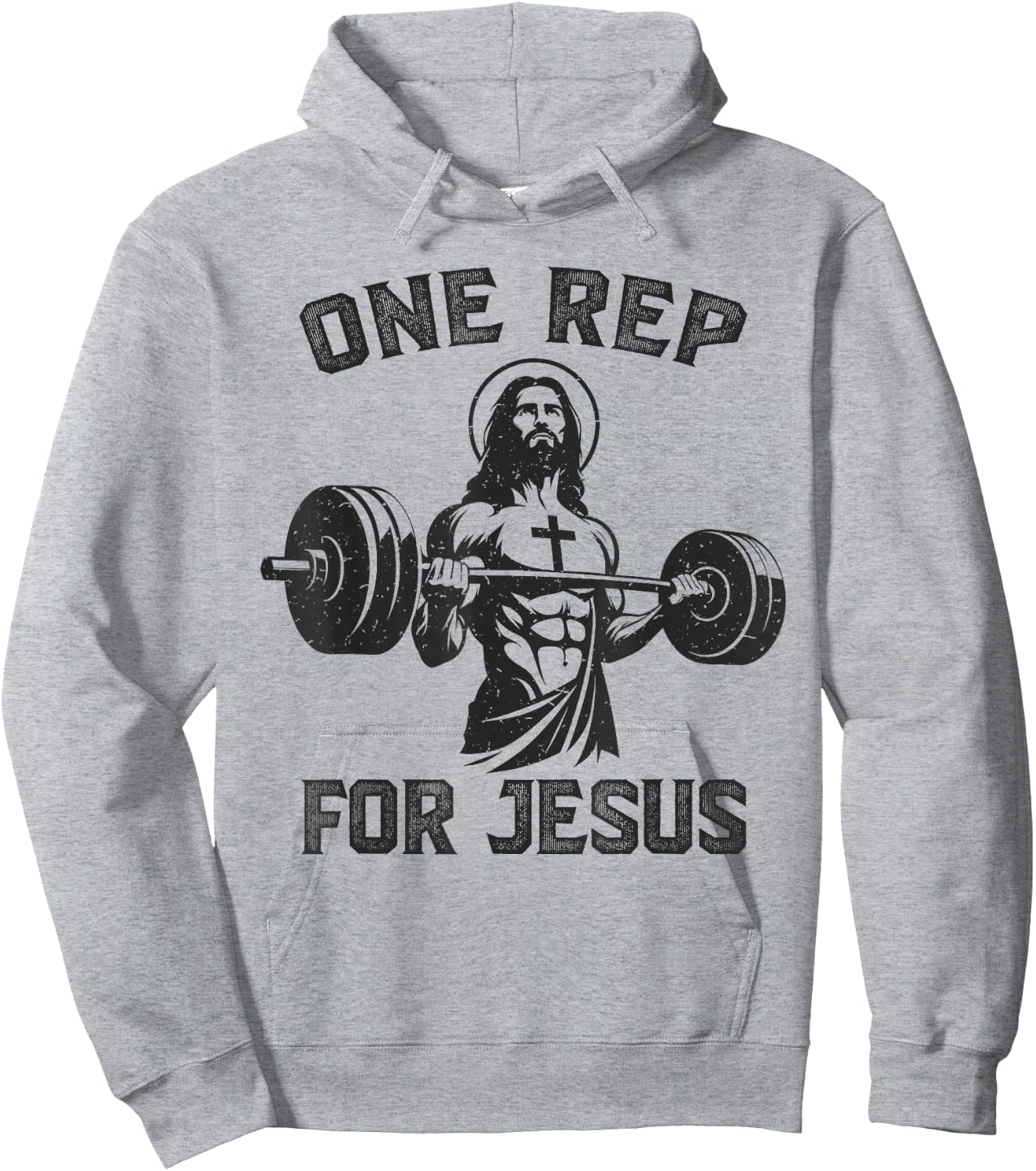 One Rep For Jesus Weightlifter Deadlifter Deadlift Gym Hoodie - Hoodie | Ash