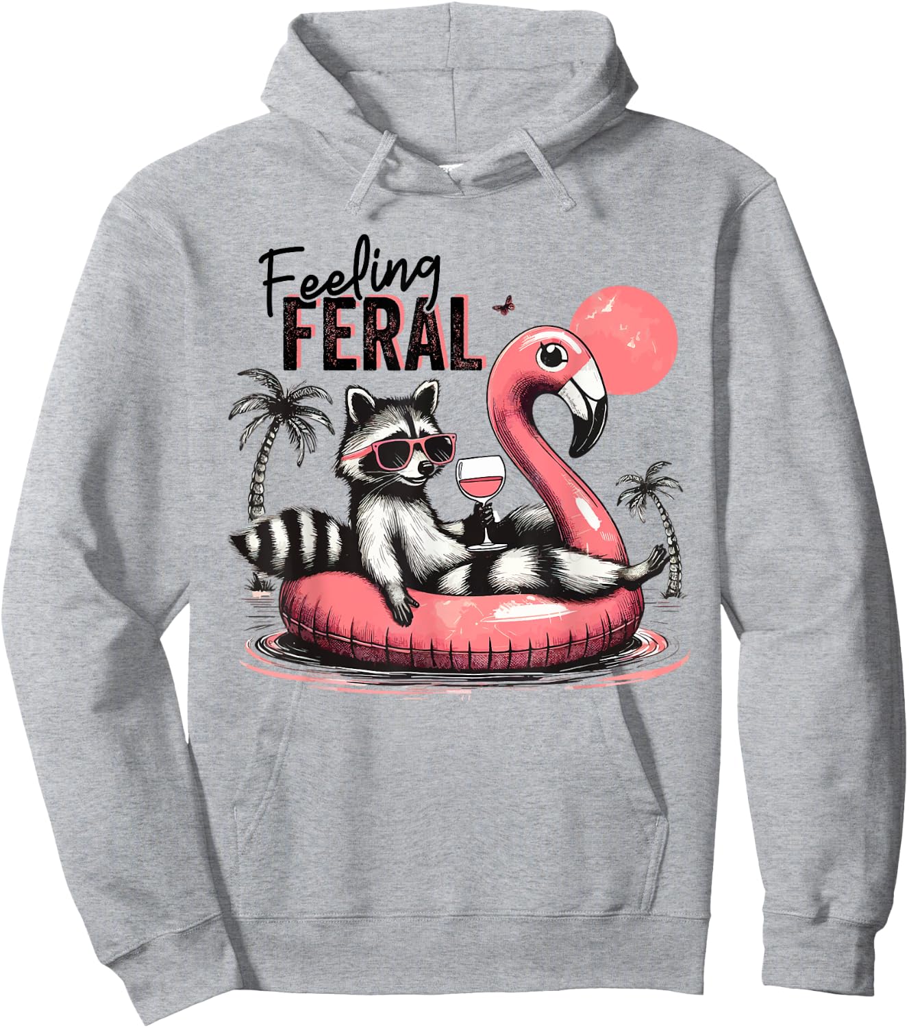 Feeling Feral Raccoon Summer Feral Girls Raccoon Hoodie - Hoodie | Ash