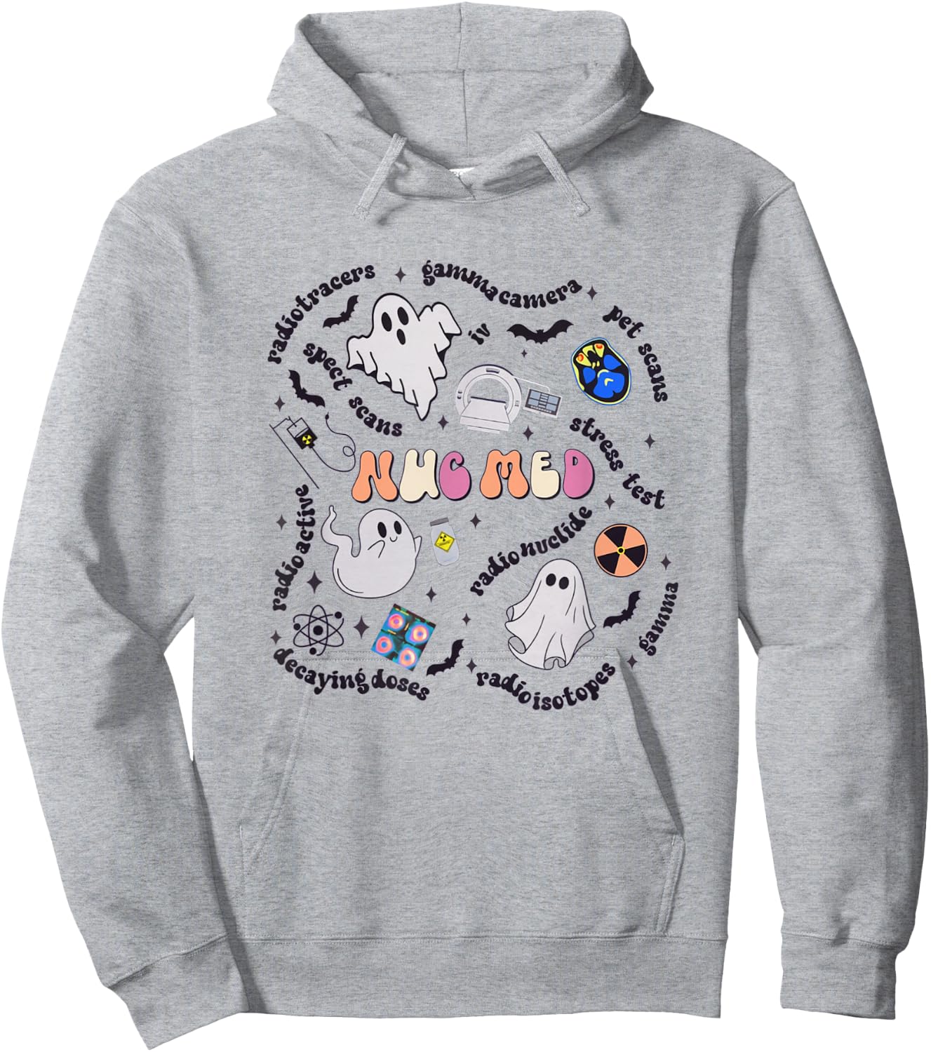Halloween Nuc Med Ghosts Nuclear Medicine Radiology NM NMT Hoodie - Hoodie | Ash