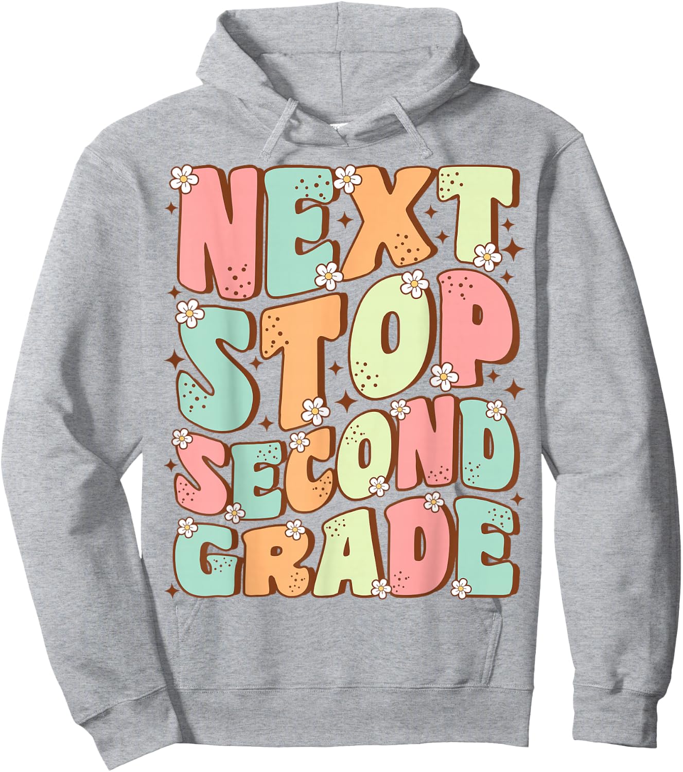 Next Stop Second Grade Cute Groovy Last Day of 1st Grade Hoodie - Hoodie | Ash