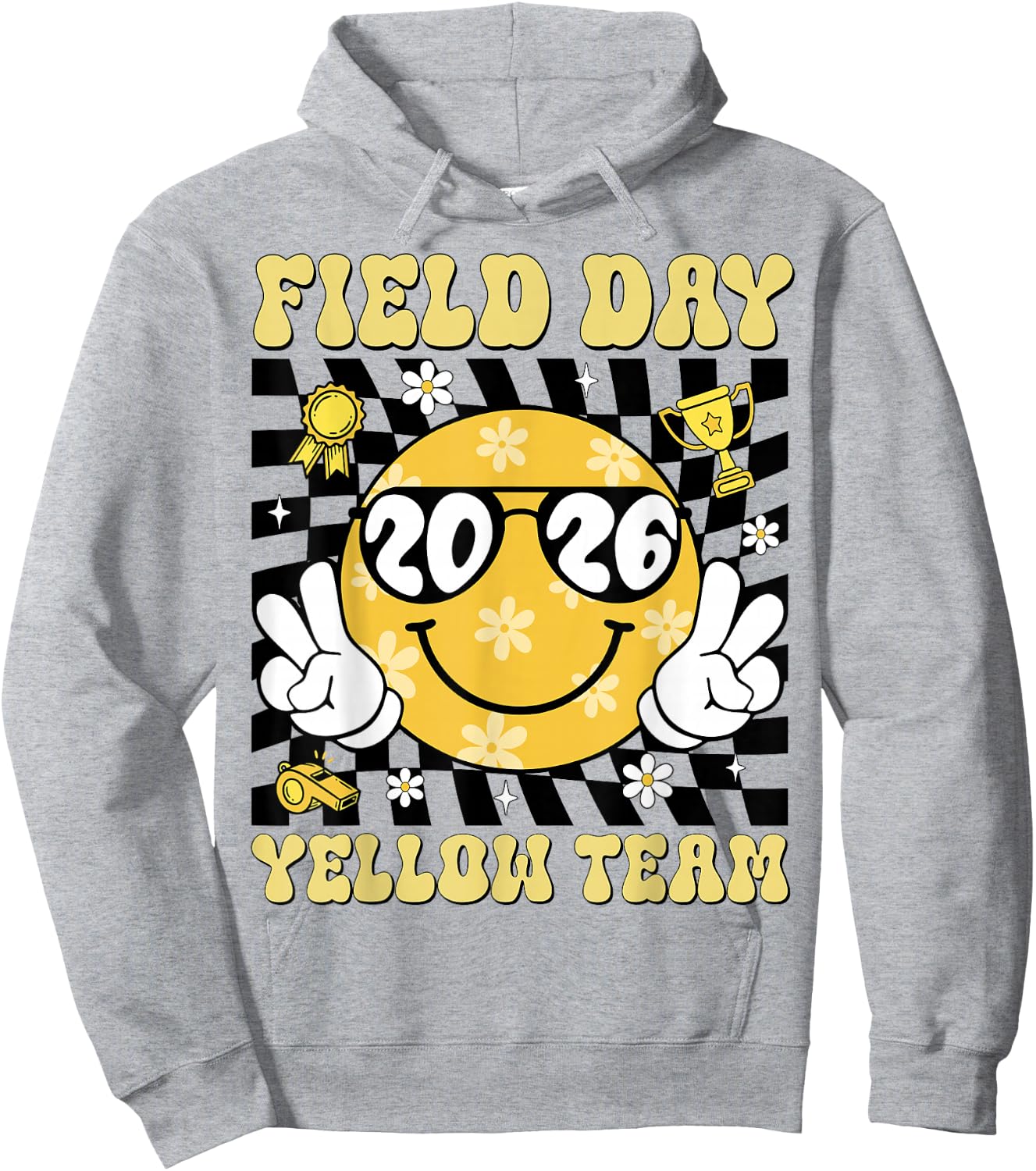 Field Day Yellow Team Funny for Teacher Kids Field Day Games Hoodie - Hoodie | Ash