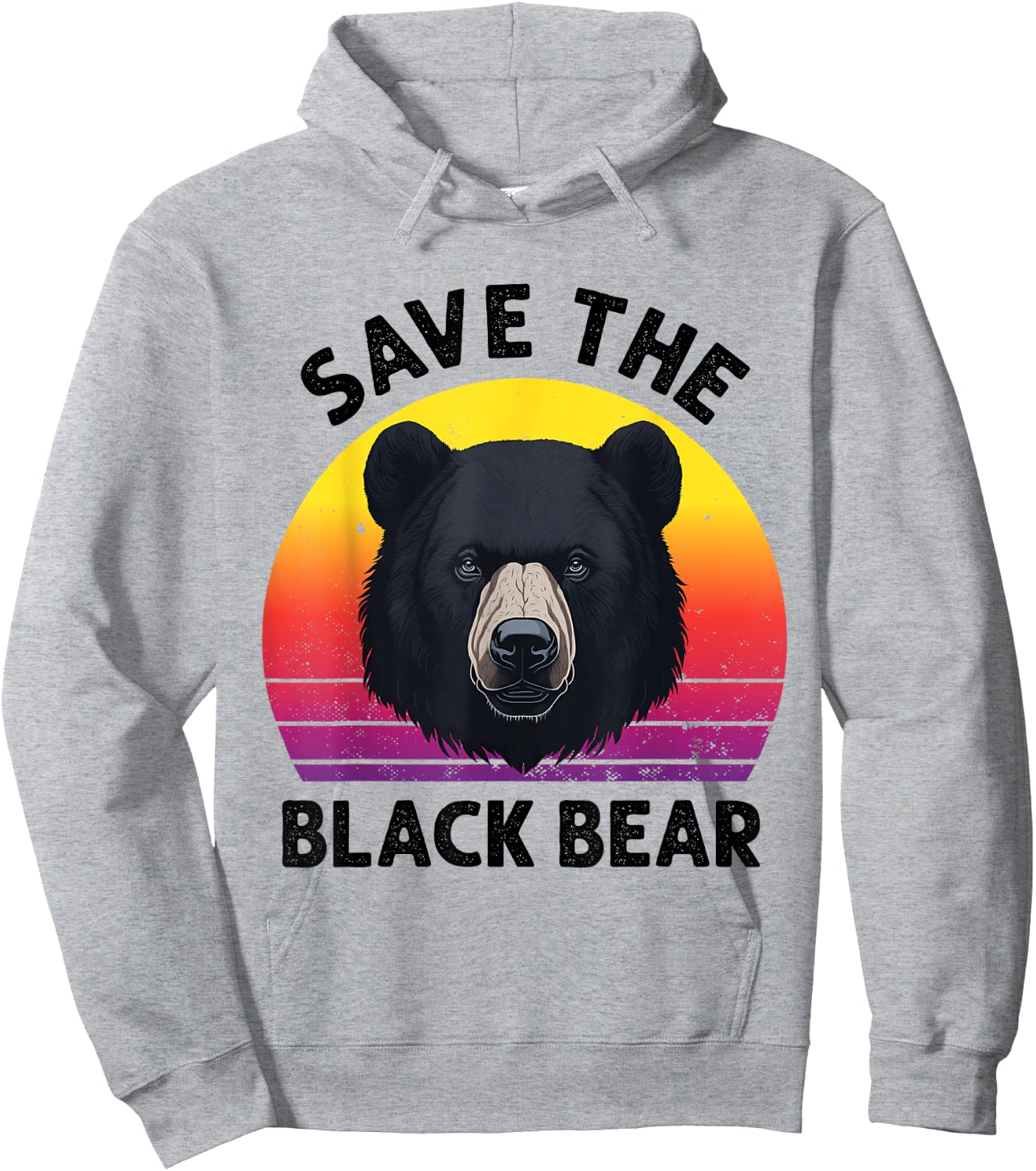 Funny Save The Black Bear Gifts for American Bear Lovers Hoodie - Hoodie | Ash