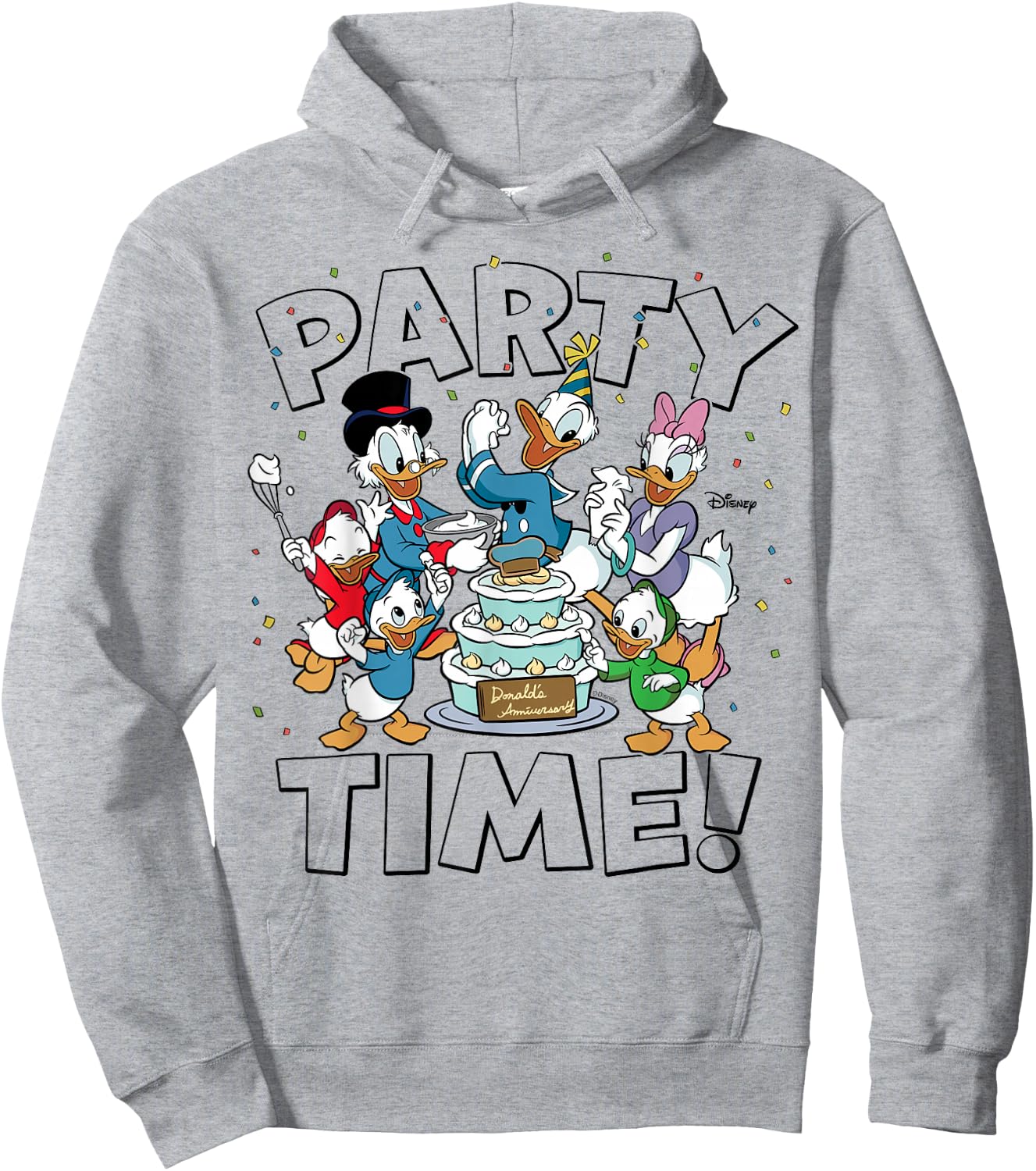 Donald Duck Scrooge McDuck Daisy Duck Huey Dewey Louie Party Hoodie - Hoodie | Ash