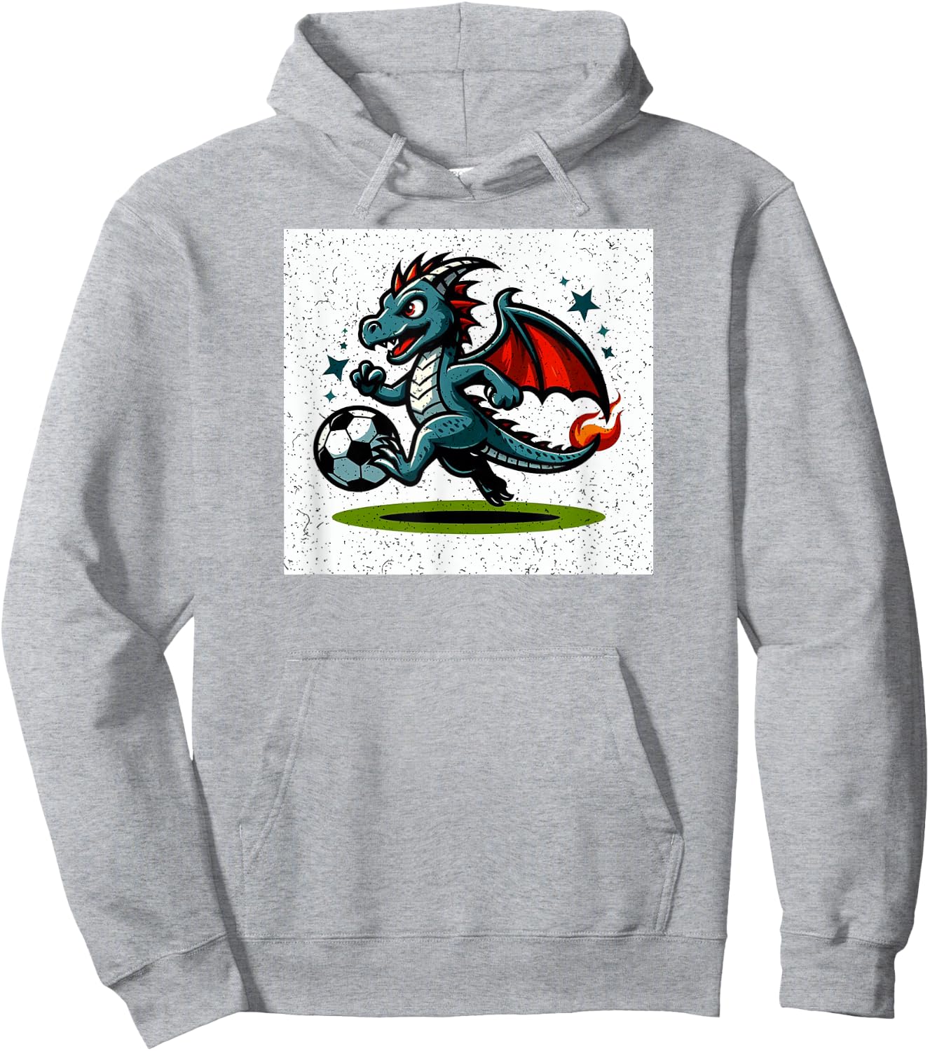 Dragon Playing Soccer Hoodie - Hoodie | Ash