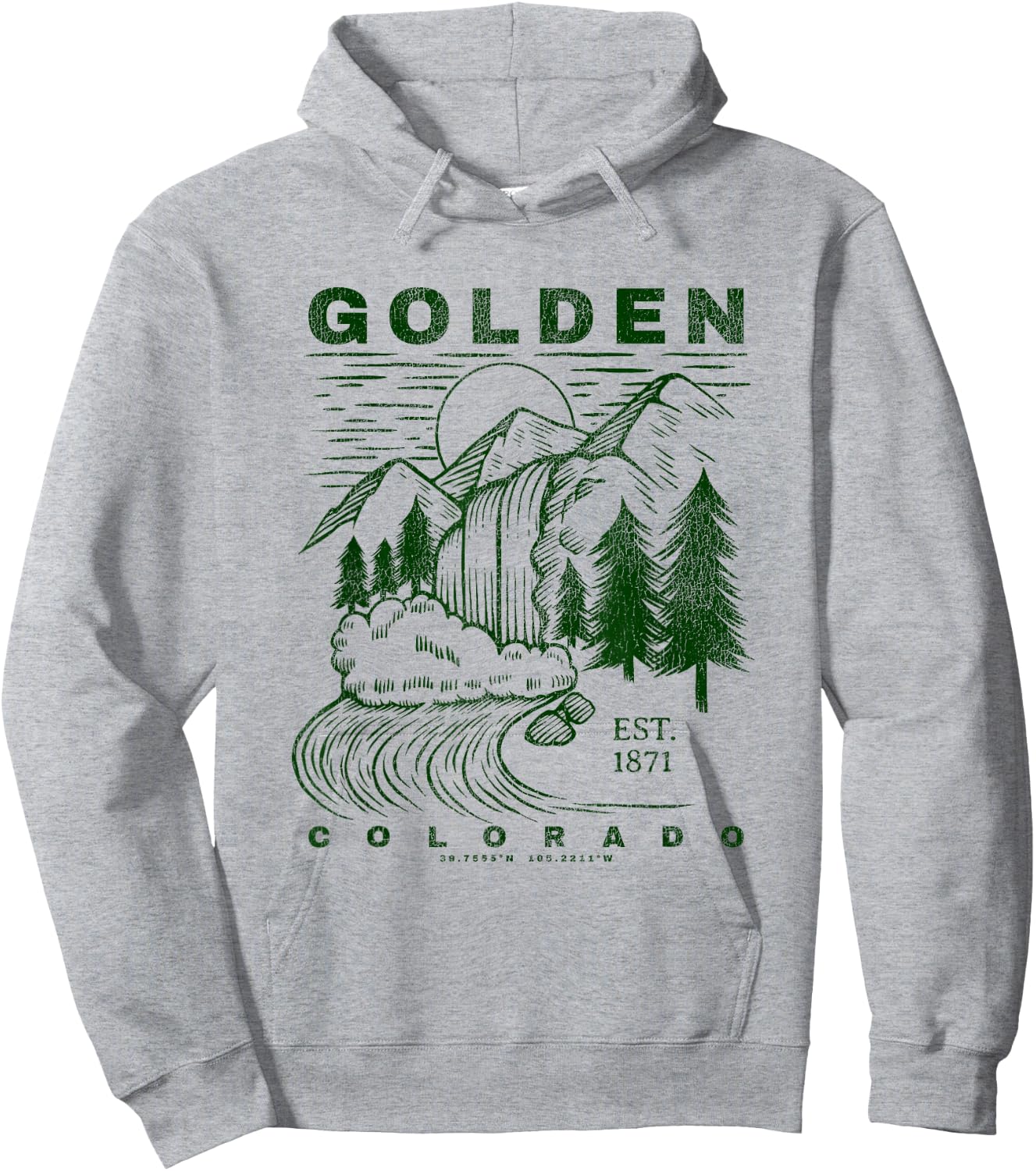 Golden Colorado Neat Travel Souvenir Rustic Golden Hoodie - Hoodie | Ash