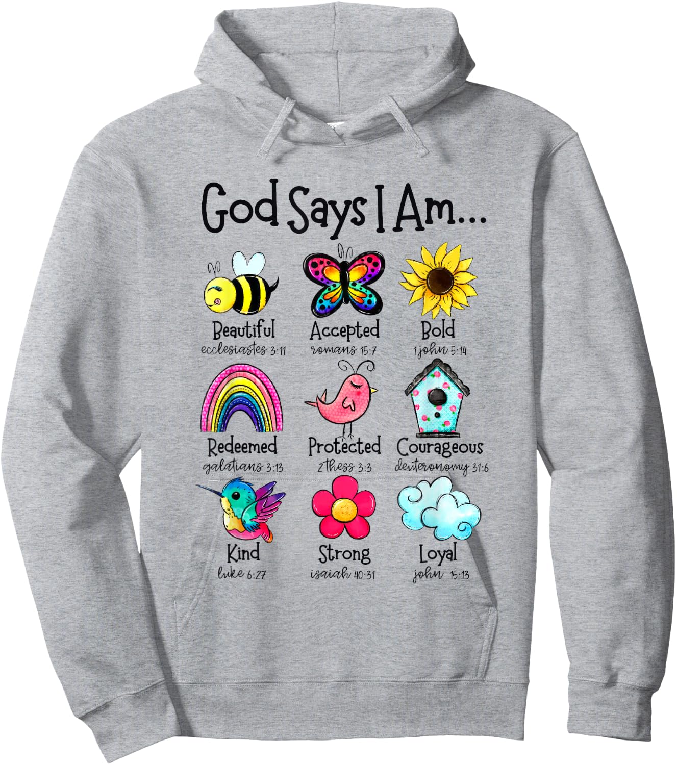 God Says I Am Bee Spring Christian Funny Easter Day Kids Hoodie - Hoodie | Ash
