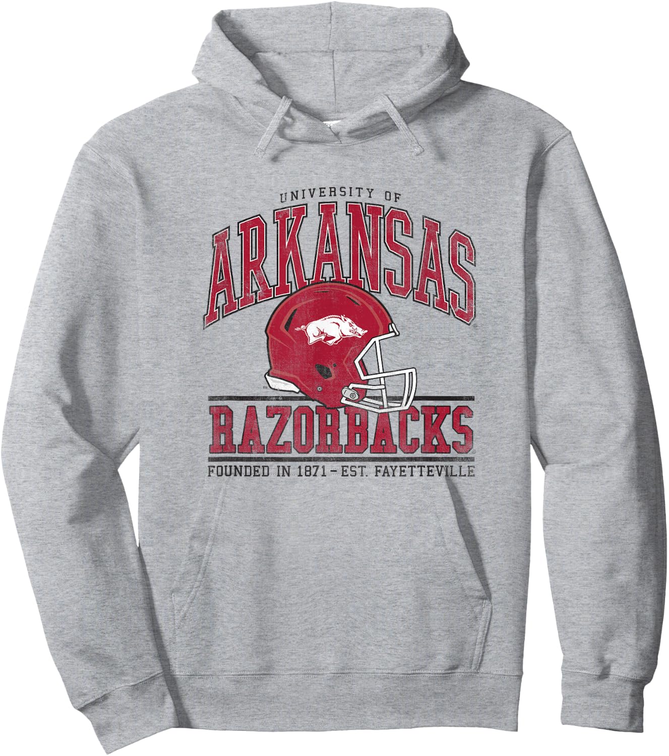 University of Arkansas Razorbacks Collegiate Football Helmet Hoodie - Hoodie | Ash