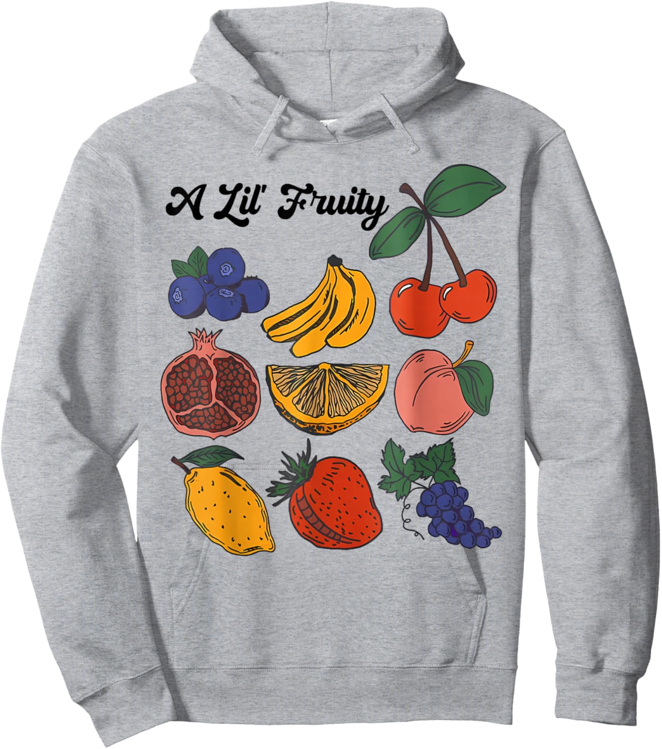 Kinda Fruity Lil Fruity Retro Style Fruits Lesbian Gay LGBTQ Hoodie - Hoodie | Ash