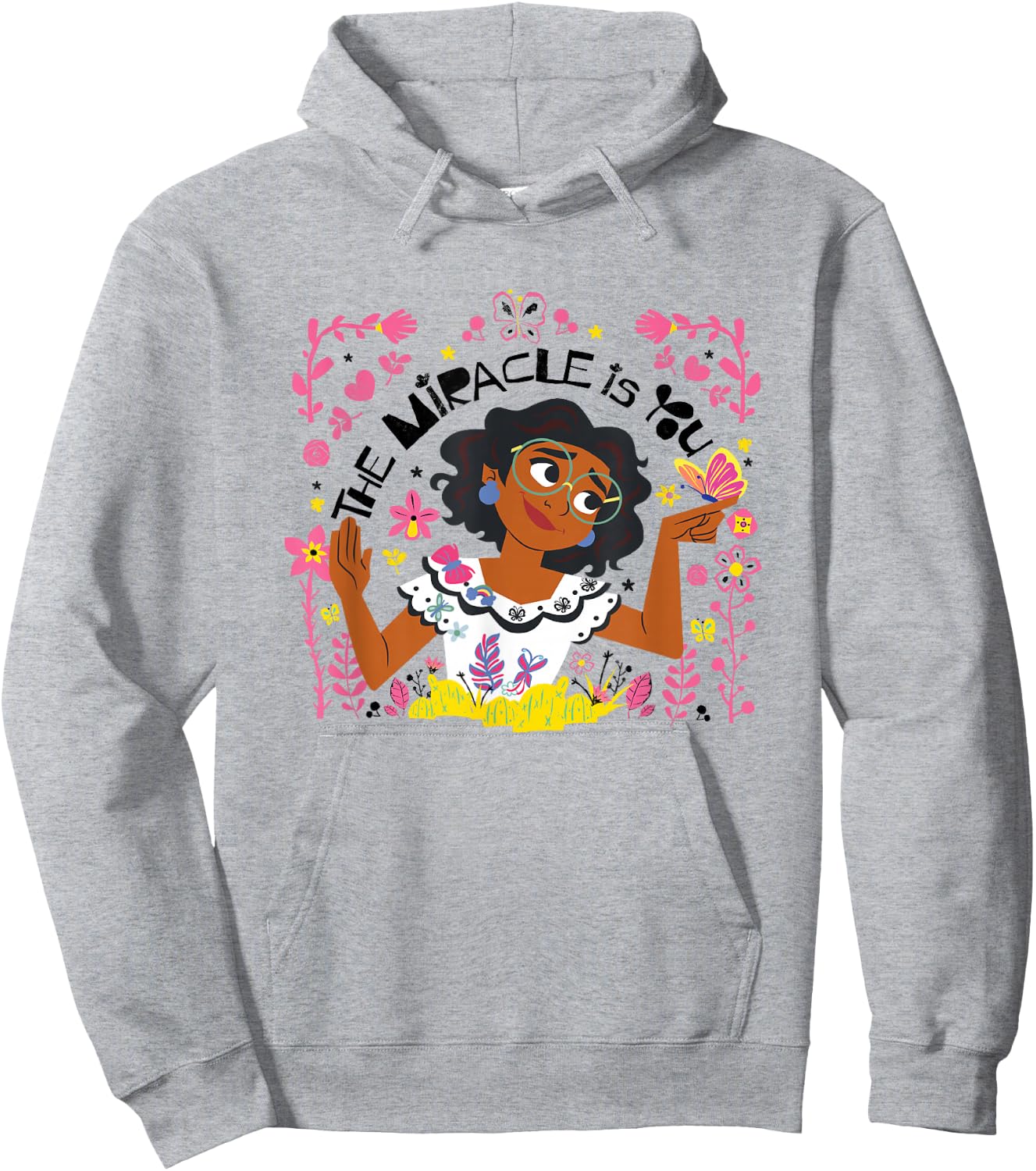 Disney Encanto Valentine's Day The Miracle Is You Chest Logo Hoodie - Hoodie | Ash
