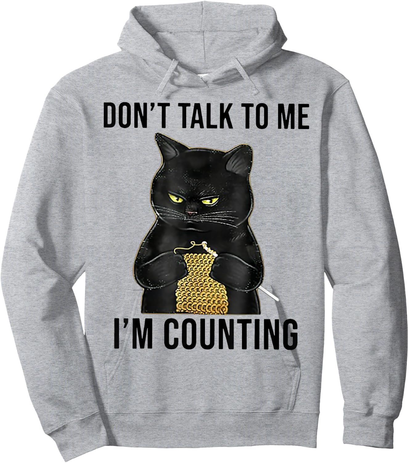 Don't Talk To Me I'm Counting Funny Cat Kniting Men Women Kids Hoodie - Hoodie | Ash