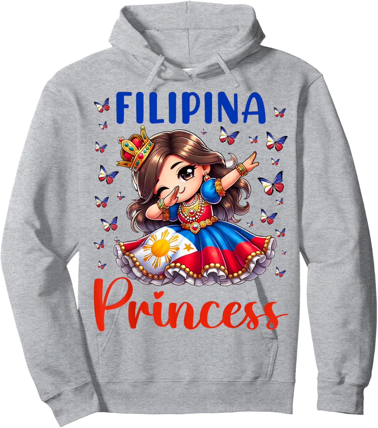 Filipina Princess Dabbing for girls & kids Hoodie - Hoodie | Ash