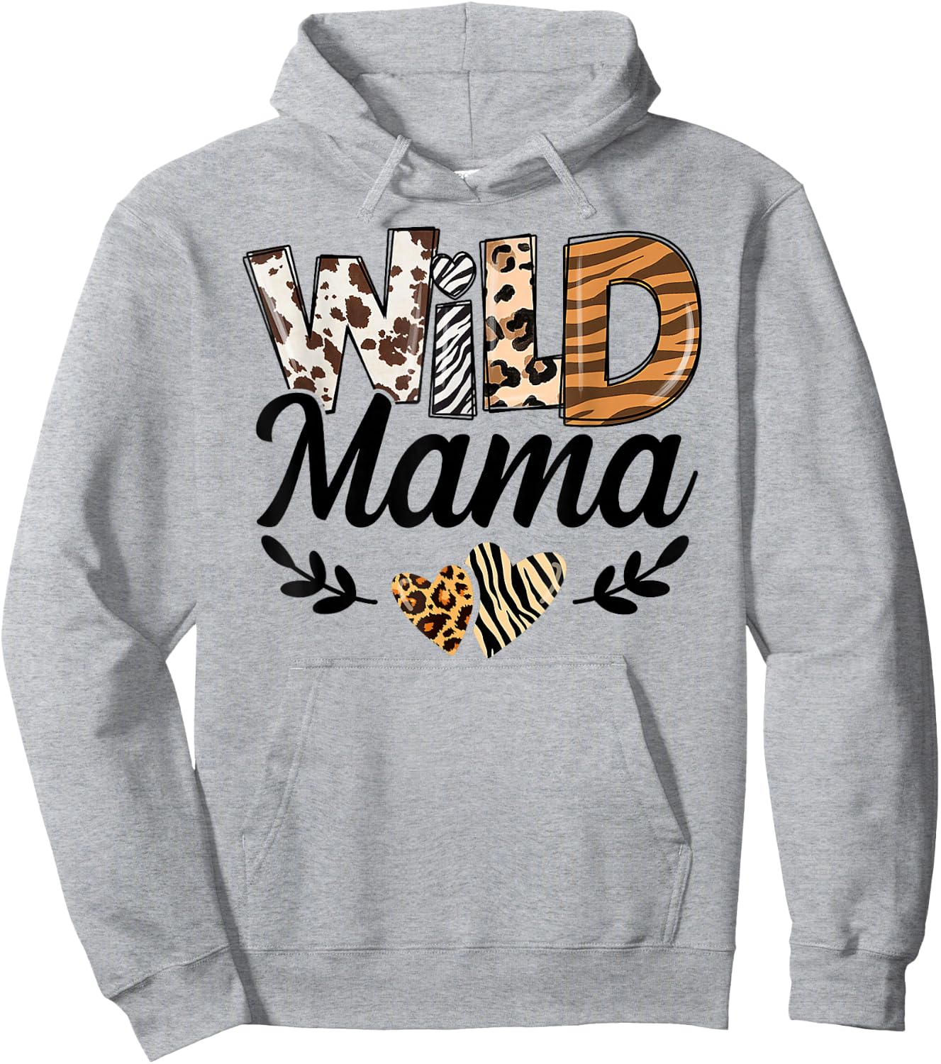 Wild Mama Birthday Family Mom Safari Zoo Jungle Animals Hoodie - Hoodie | Ash