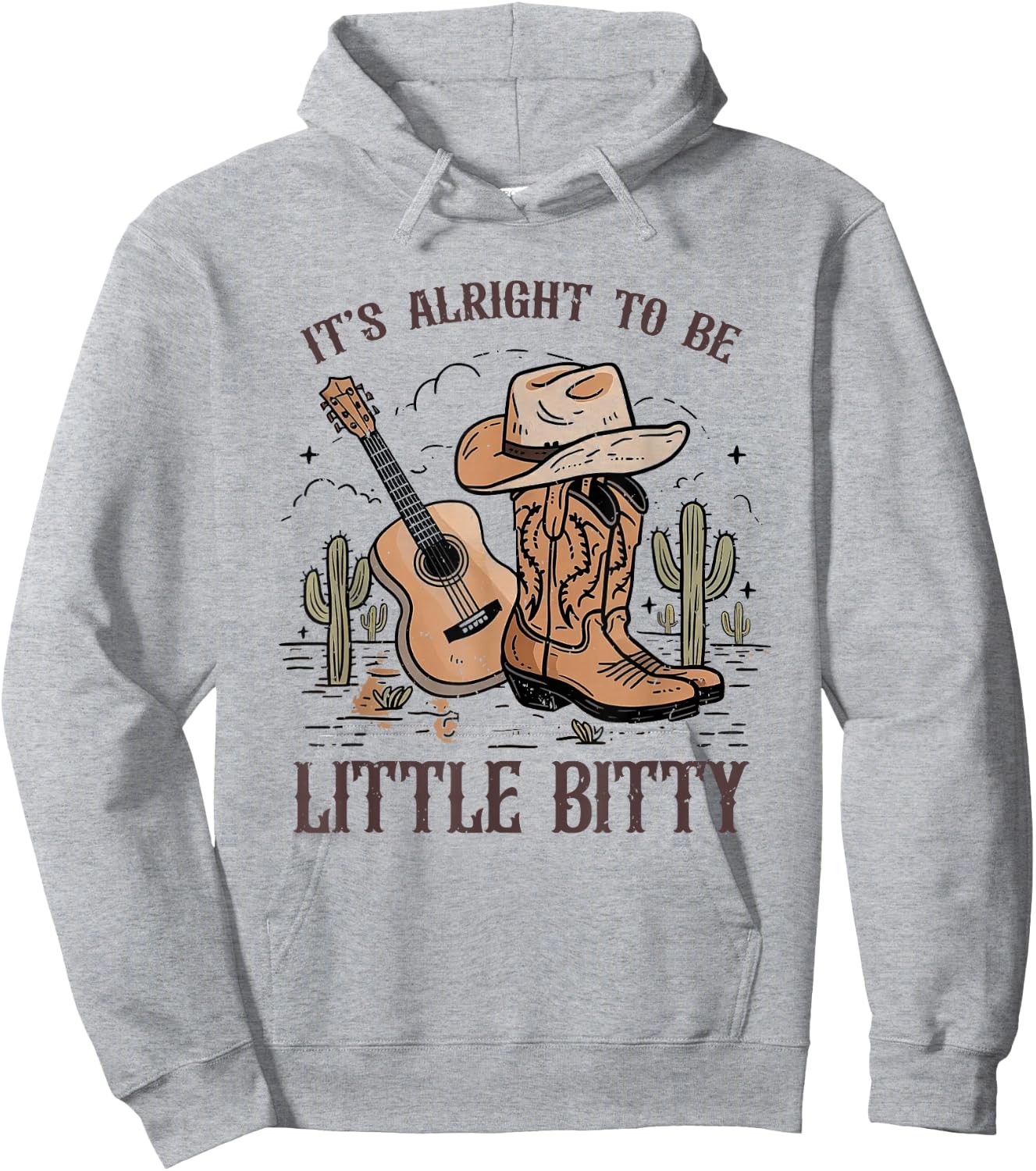 It’s Alright To Be Little Bitty Cowgirl Hat Western Country Hoodie - Hoodie | Ash